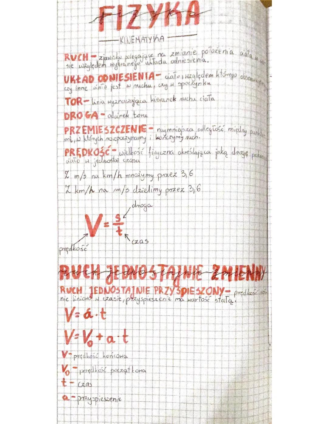 Kinematyka - Podstawy i przykłady