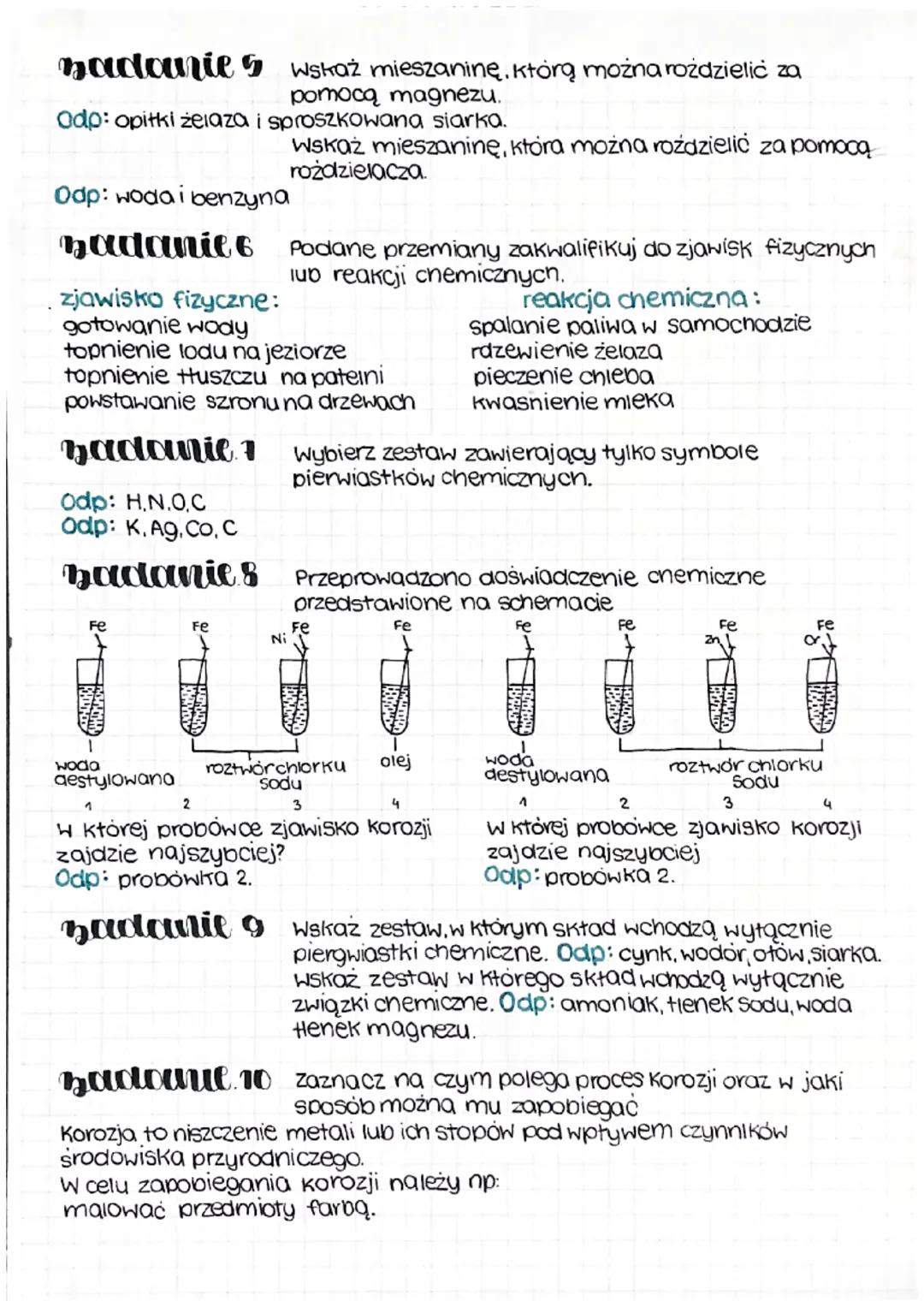 Sprauodzin 3
chemii
badanie 1 wpisz we właściwe kolumny tabeli te właściwości
które należą do danej grupy.
właściwości substancji:
fizyczne: