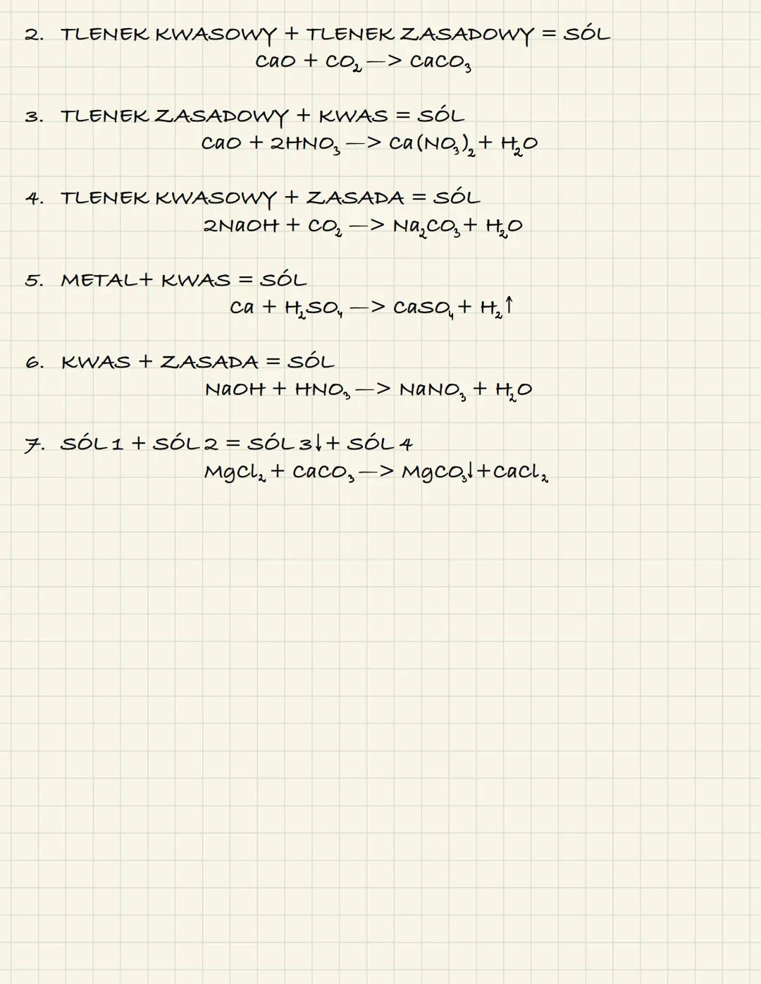 5. Sole
NAZEWNICTWO I WZORY
sole beztlenowe
Wzór soli
FeCl
FeCl3
CaF2
SnCl4
KJ
KCN
Ag₂S
(NH4)2S
sole kwasów tlenowych.
Wór soli
Fe(CIO₂)2
Fe