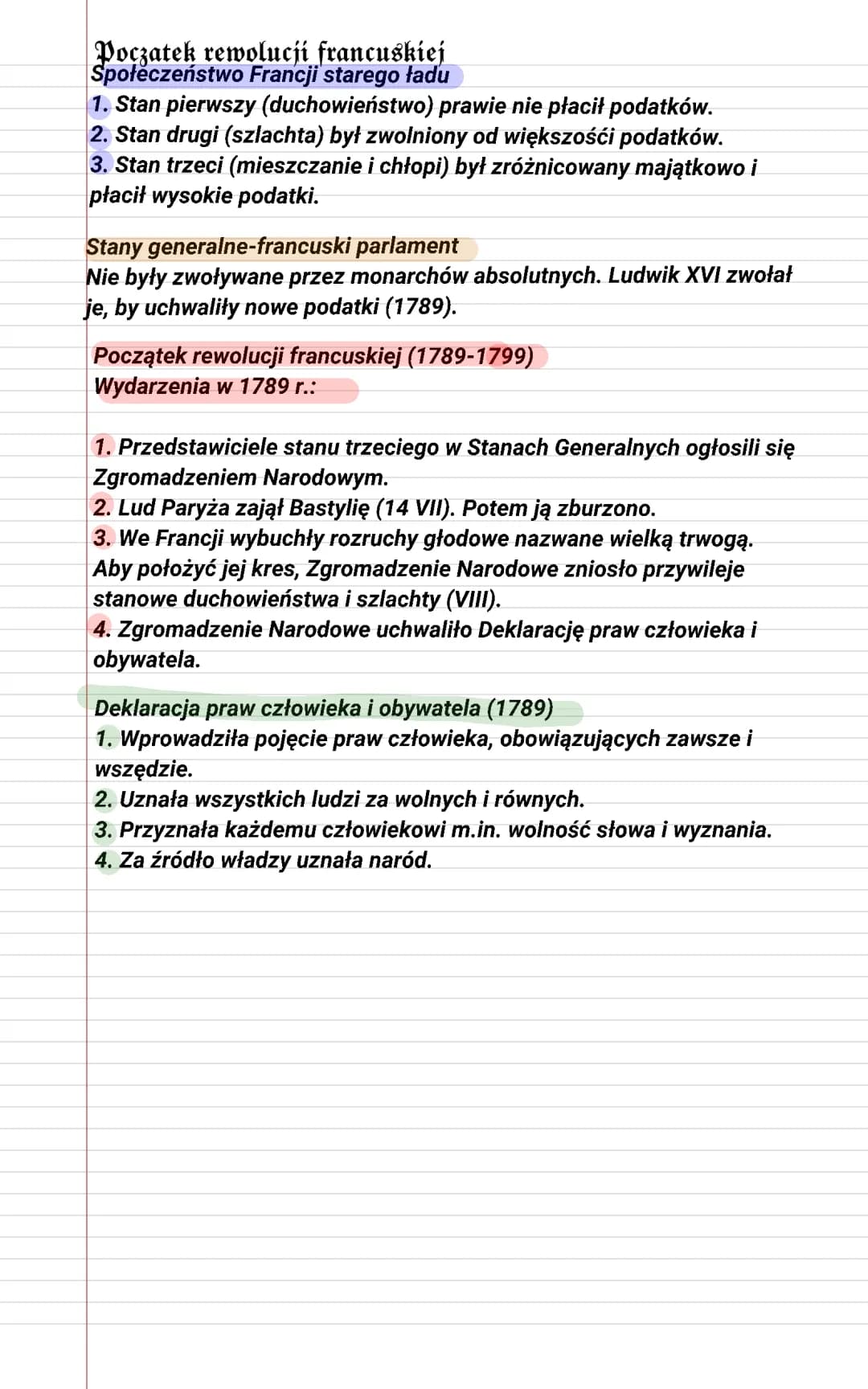 Początek rewolucji francuskiej