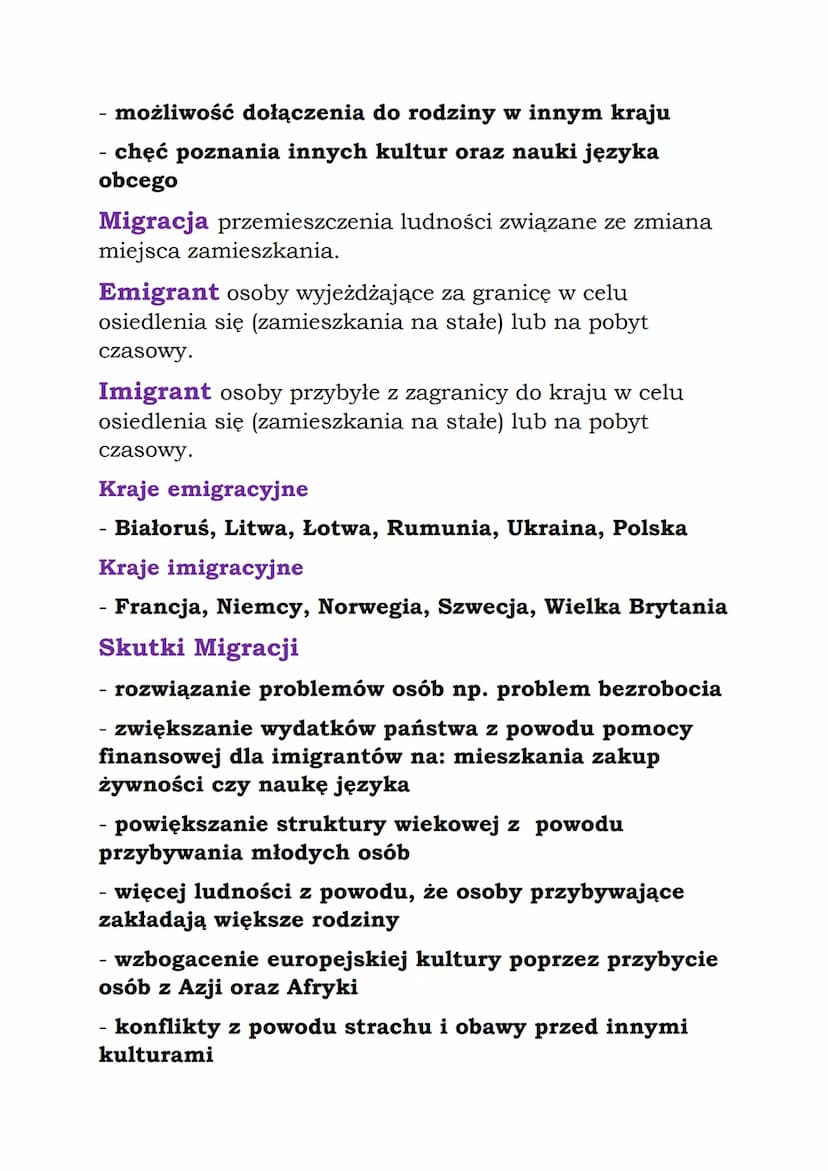 Zróżnicowanie ludności Europy.
Migracje
Ludność Europy jest zróżnicowana. Europę
zamieszkują ludzie wielu narodów i wyznawcy różnych
religii