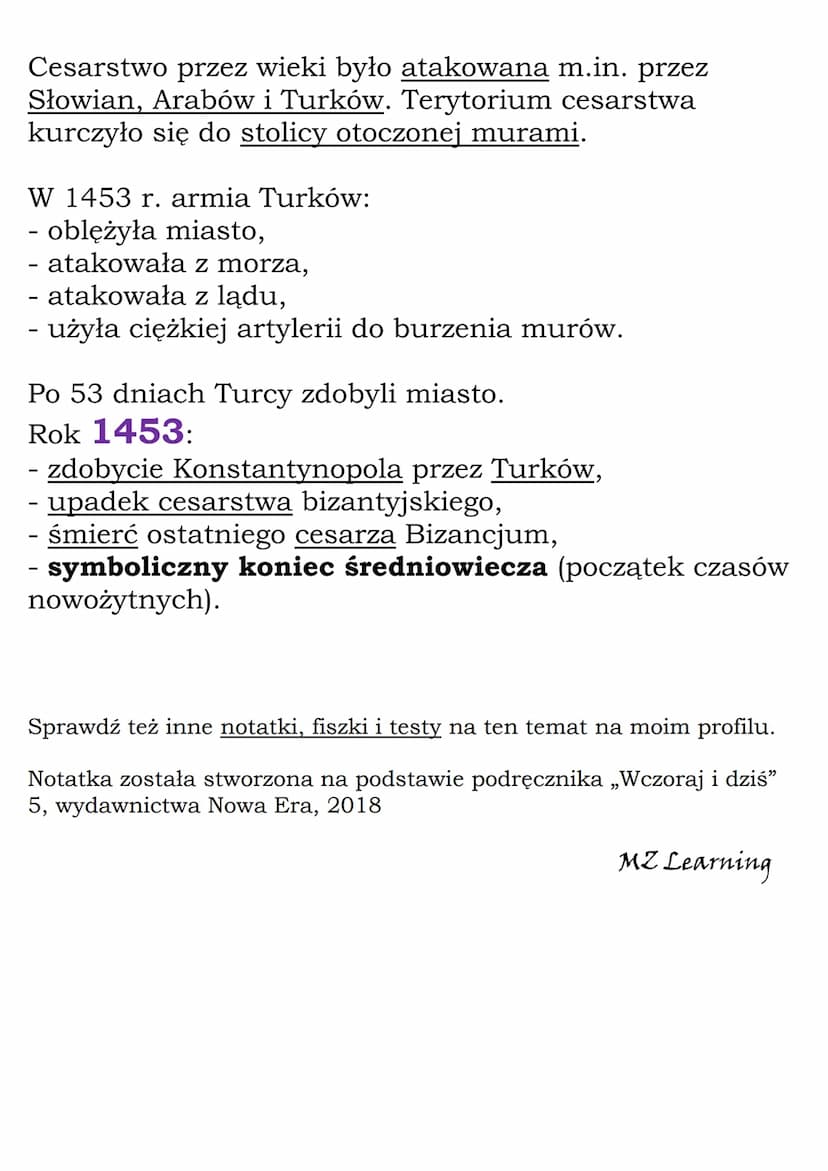 Bizancjum w czasach
świetności
Bizancjum = cesarstwo bizantyjskie = cesarstwo
wschodniorzymskie (395- 1453 r.)
Bizancjum powstało w wyniku p