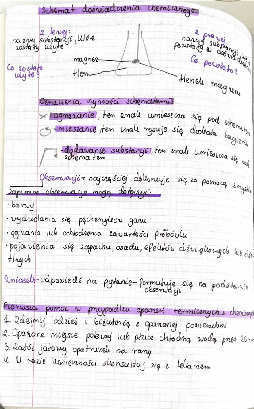 mul
Chemia- naulja zajmująca się badaniem świata w sposób.
elisperymentalny
Doświadczenia chemiczne- preprowadzane czynności, dzięki który
d