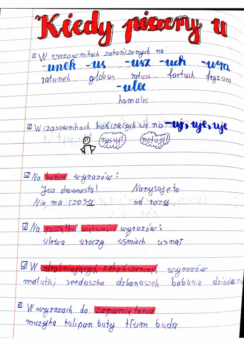 
<p>Kiedy piszemy u otwarte, kiedy piszemy ó i u, Po jakich literach piszemy u, zasady pisowni z u, Kiedy piszemy ó zamknięte.</p>
<p>Temat 