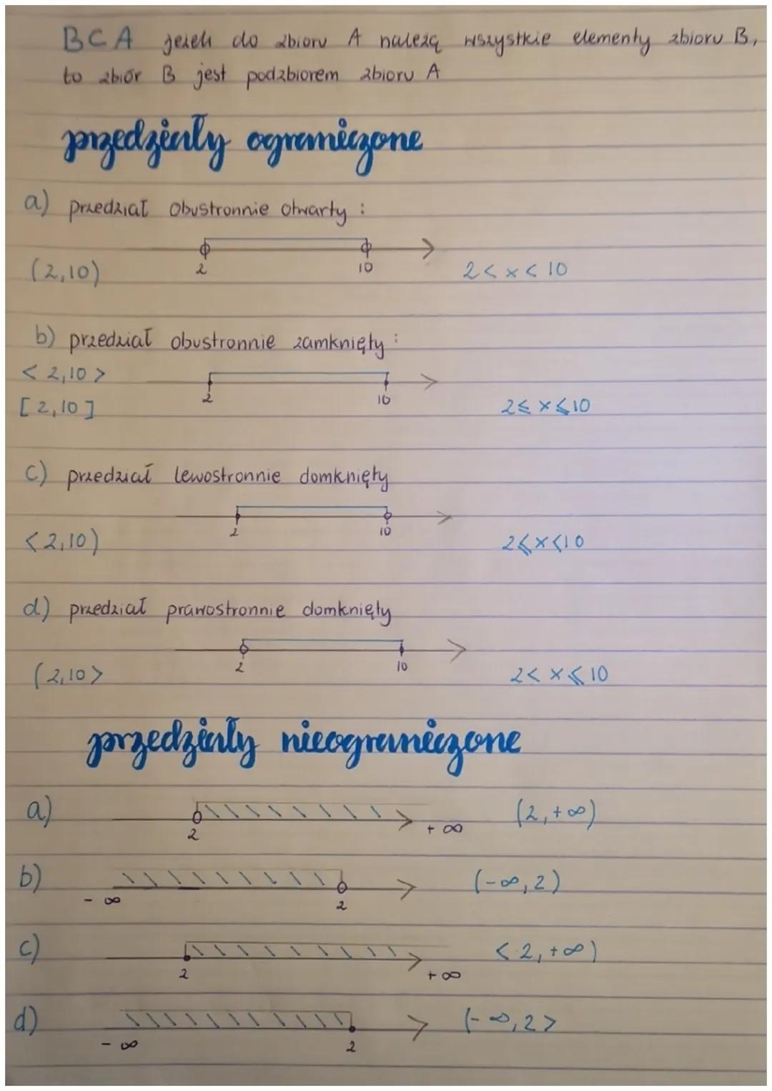 rodzuje zbiorów
a skończony
b) nieskończony
c) pusty C = Q
a E B
a & B
*
oznaczenia
2blory nazywamy dużymi literami alfabetu
elementy abioru