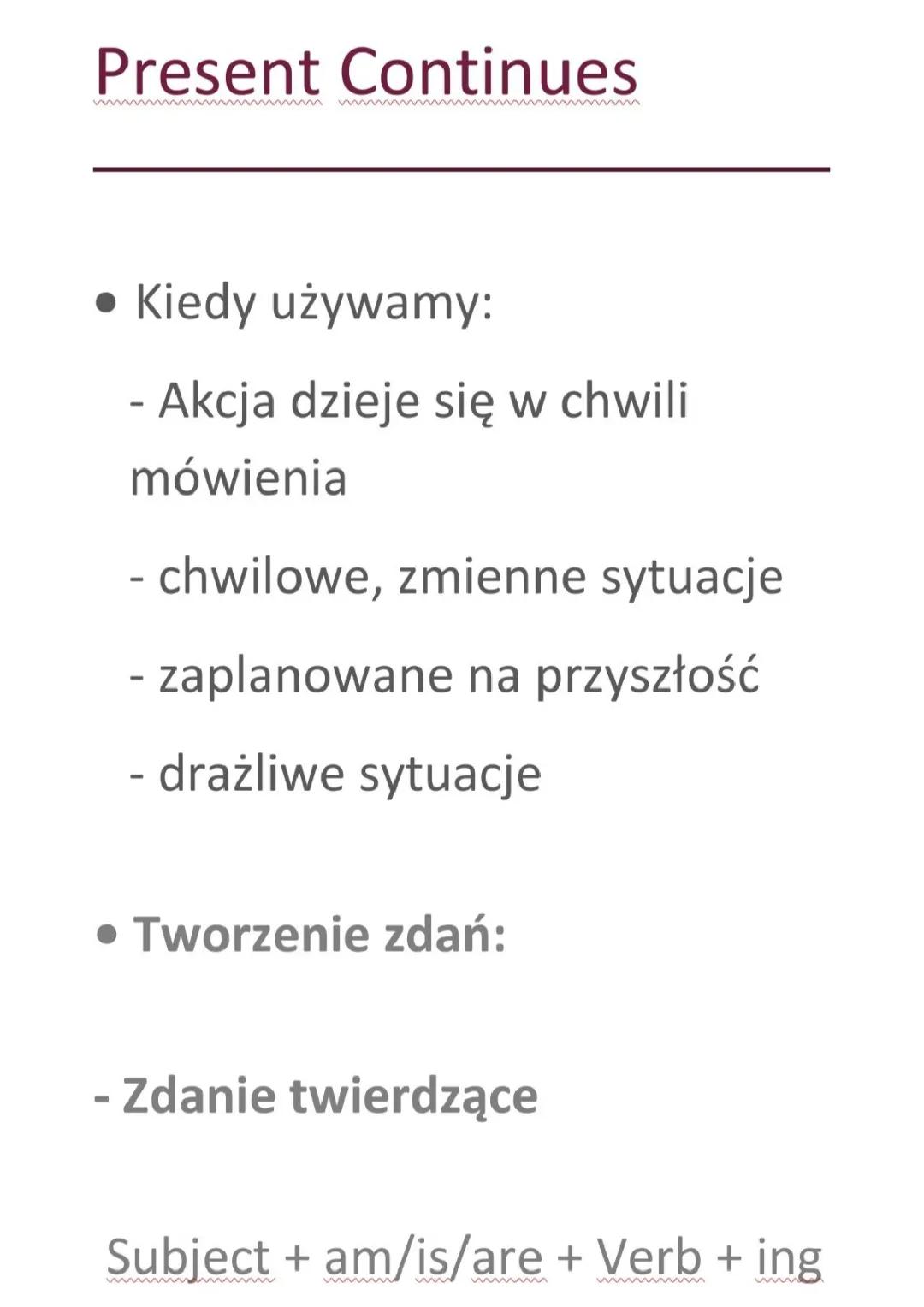 Czas Present Continuous: Zasady i Przykłady
