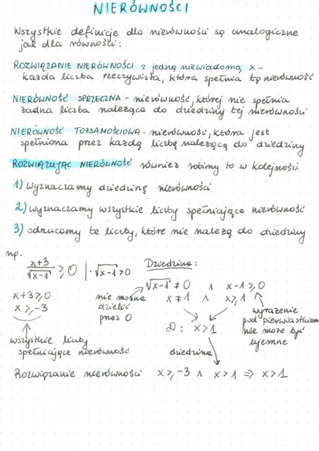 NIERÓWNOŚCI
NIERÓWNOŚCIĄ narywamy formę zdaniową, w
występuje jeden ze znaków: >, < " Z "
>"
1
2x 7₁ x +3
7,
K
lewa strona
nierównośu
Rozwią