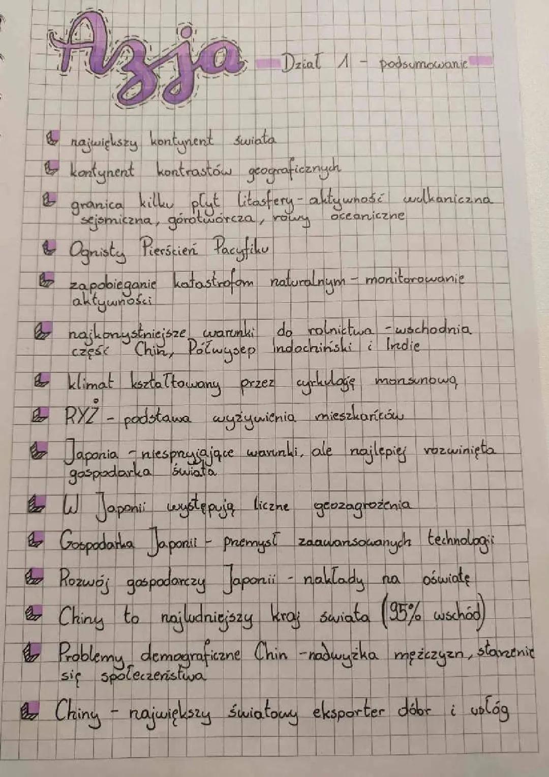 Geografia - Dział pierwszy, Azja