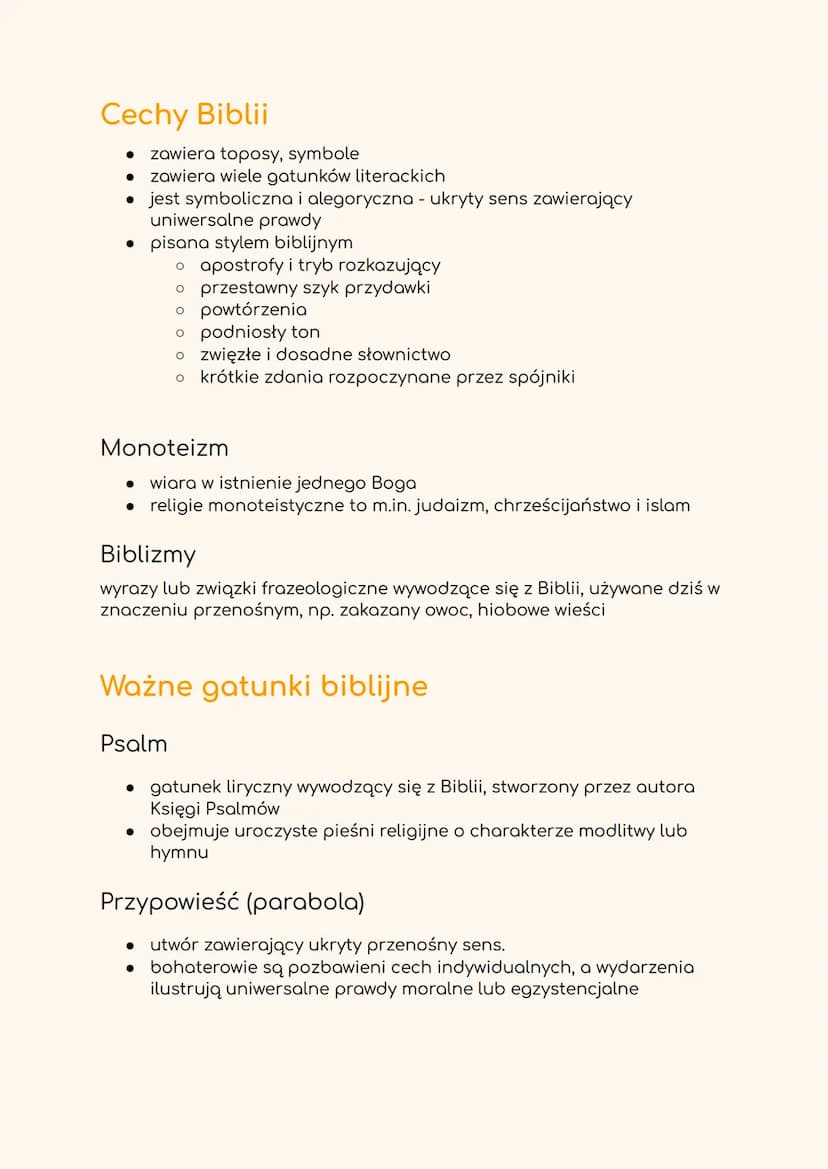 BIBLIA
zbiór zasad o charakterze moralnym, płyną z niej nauki uniwersalne
Podział Biblii
Stary Testament
isywany od XII w. p.n.e do I w. p.n