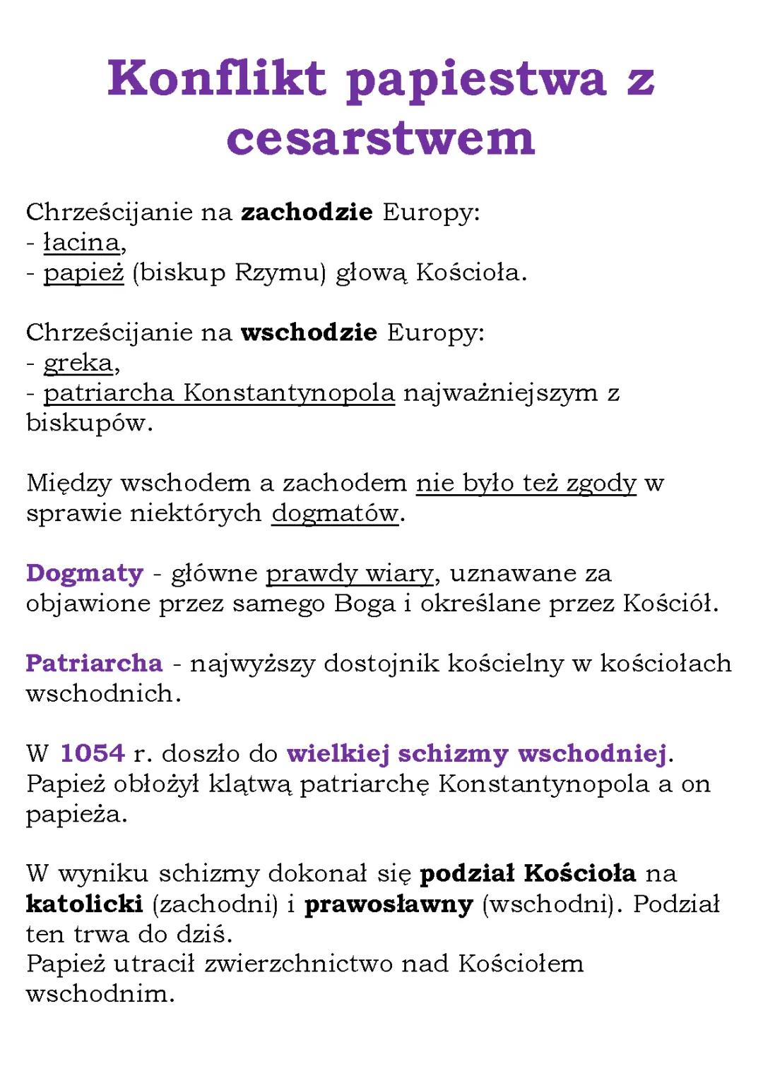 Na czym polegał spór cesarstwa z papiestwem? [Konflikt papiestwa z cesarstwem Klasa 5]