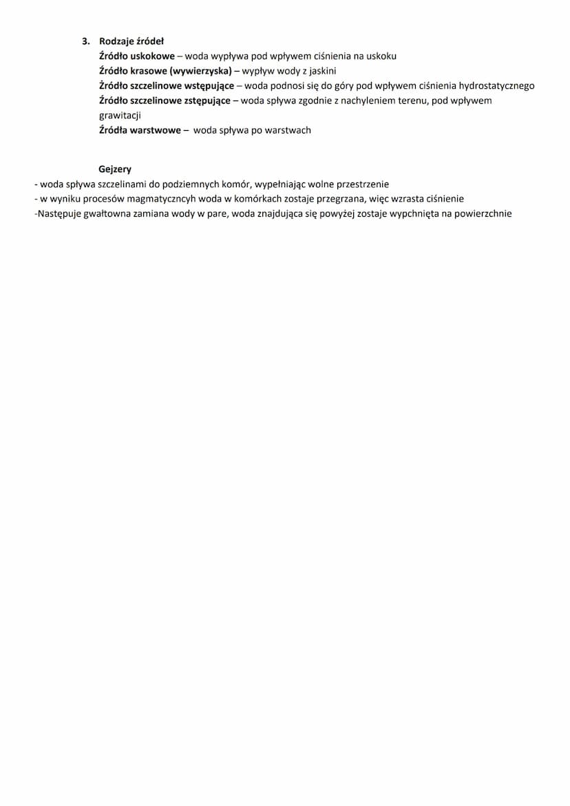 HYDROSFERA
Zasoby wodne ziemi. Oceany i morza.
1. Zasoby wody na kuli ziemskiej
- oceny i morza 96,5% wody
- wody podziemnie, jeziora, bagna