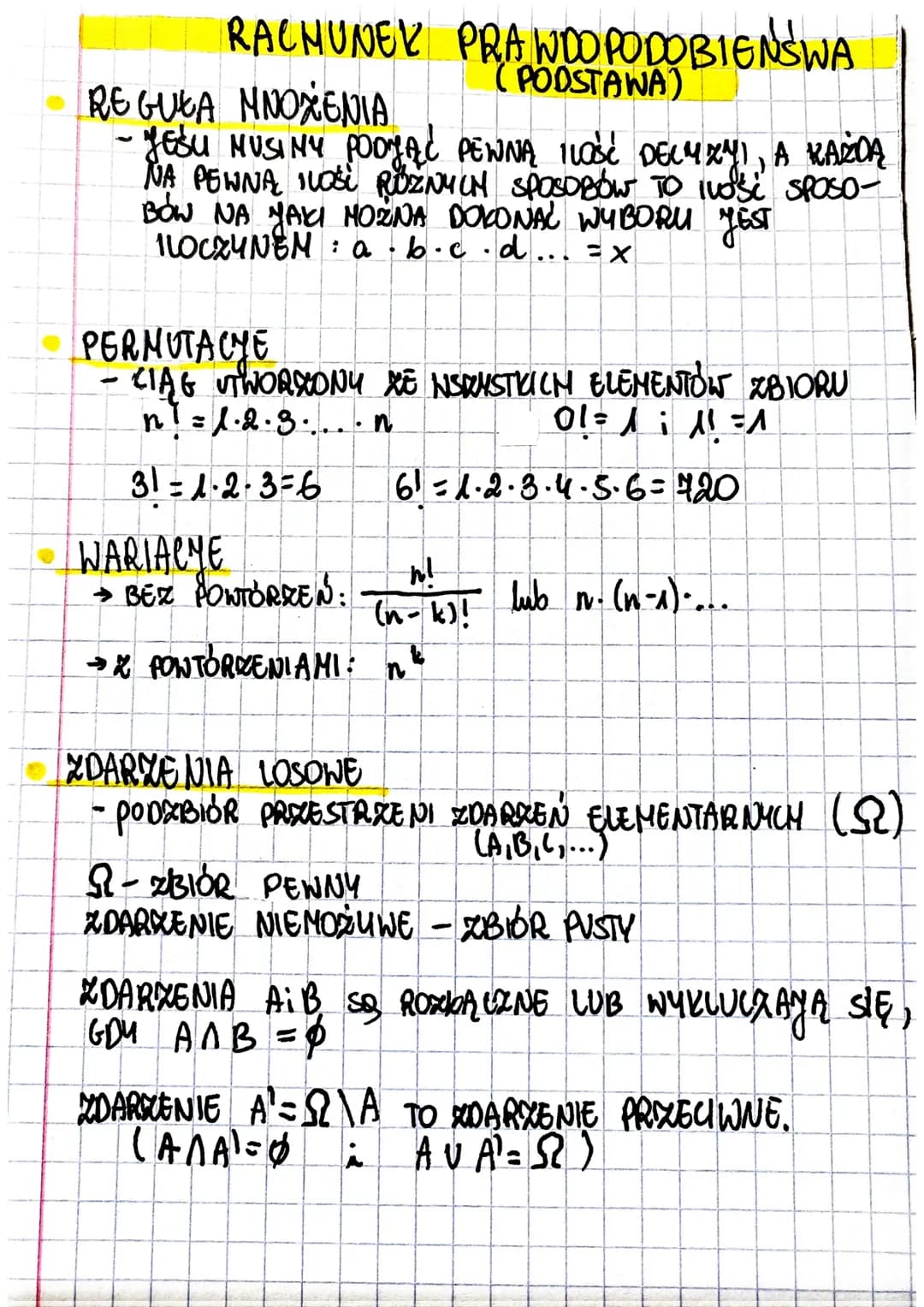 RACHUNEK PRAWDOPODOBIEŃSWA
(PODSTAWA)
PRO
REGUŁA MNOXENIA
-YESU NUSINY PODYJĄĆ PEWNA ILOŚĆ DECYXY!, A KAŻDĄ
NA PEWNA 1Losi RŮZNYCH SPOSOBÓW 