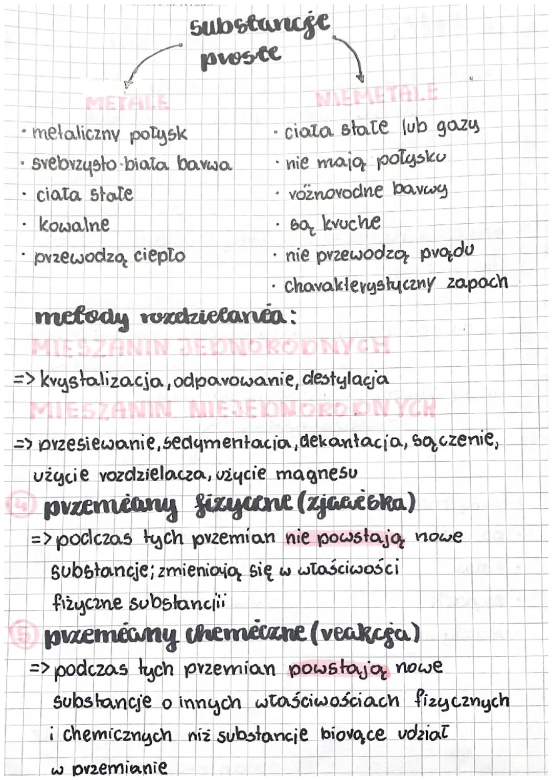 Chemia substancje, właściwości
i przemiany
●
●
materia=> wszystko co nas otacza
substancje => część matevii o okveślonych
właściwościach
.
S