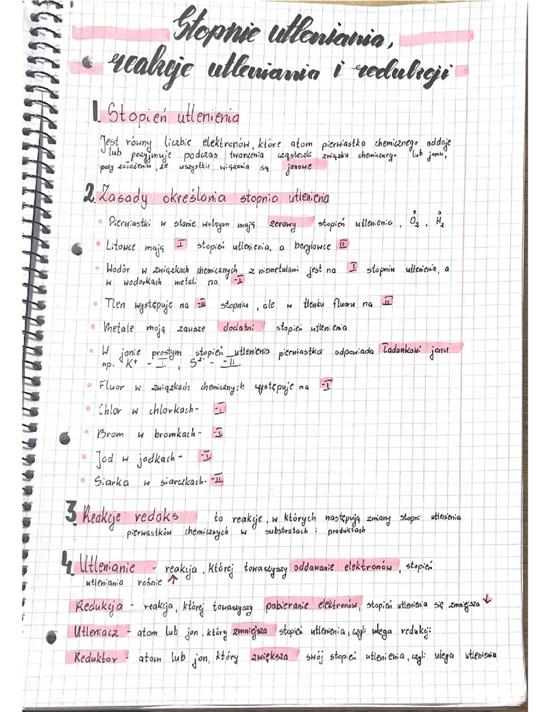 Stopnie utlenienia i reakcje redoks - chemia dla ucznia