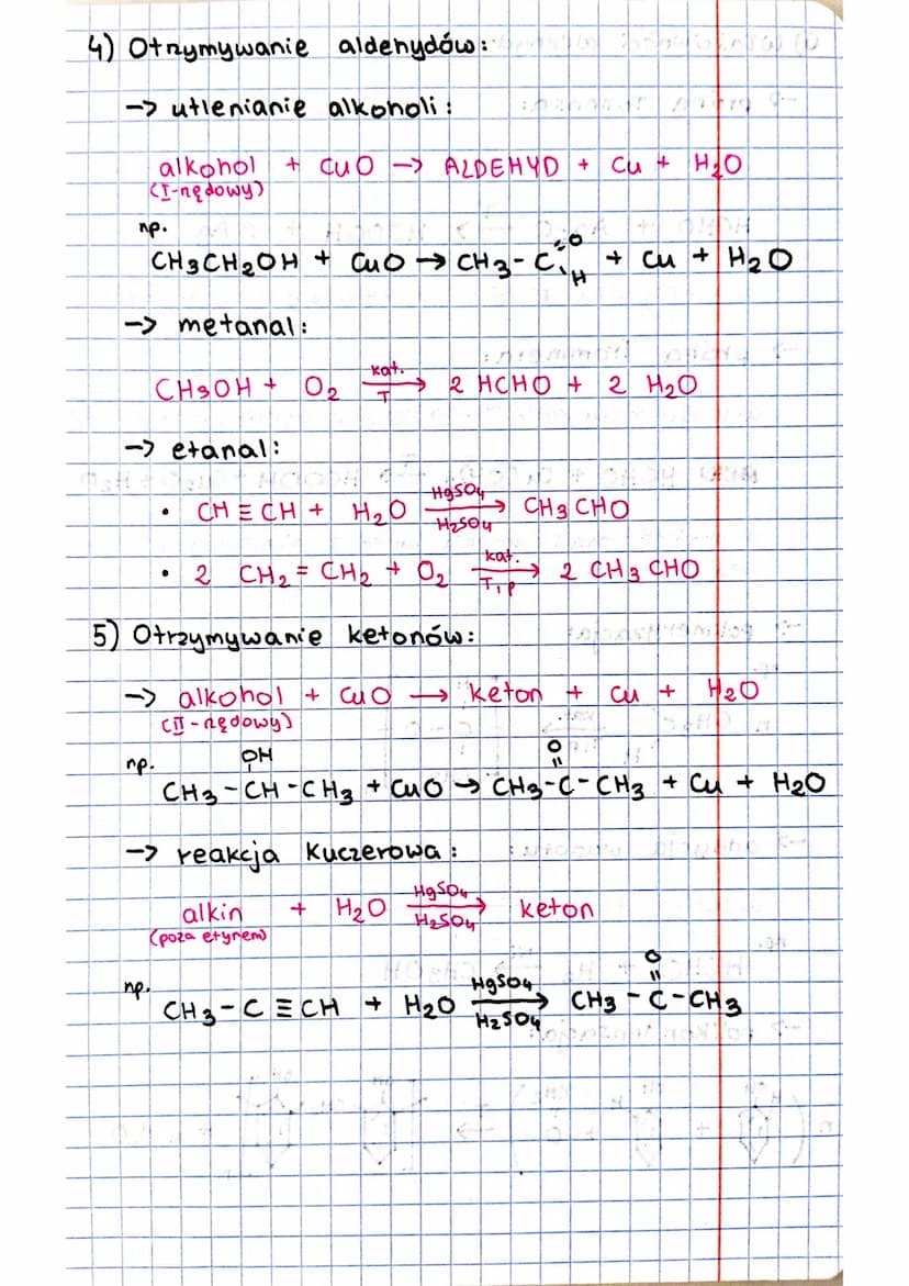 1) Grupa funkcyjna:
-> aldehydy
-> ketony
2) Nazewnictwo:
HCHO
ALDEHYOY
CH3 - CH - CI
CH3
CHO
R
OH
दिन
metanal
CH3-CE C-CHO
म
1 KETONY
10
O=