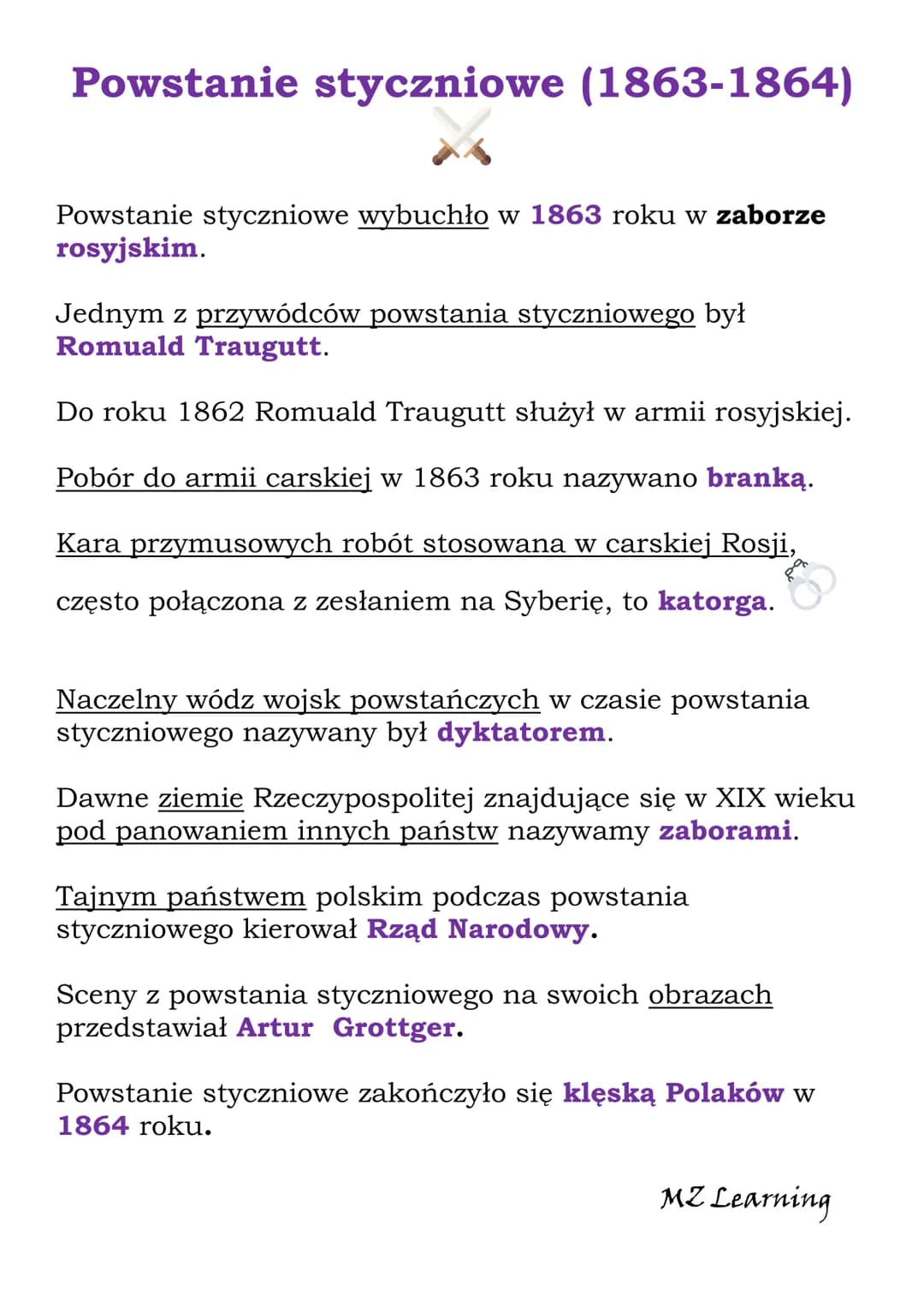 Powstanie styczniowe (1863-1864)
Powstanie styczniowe wybuchło w 1863 roku w zaborze
rosyjskim.
Jednym z przywódców powstania styczniowego b