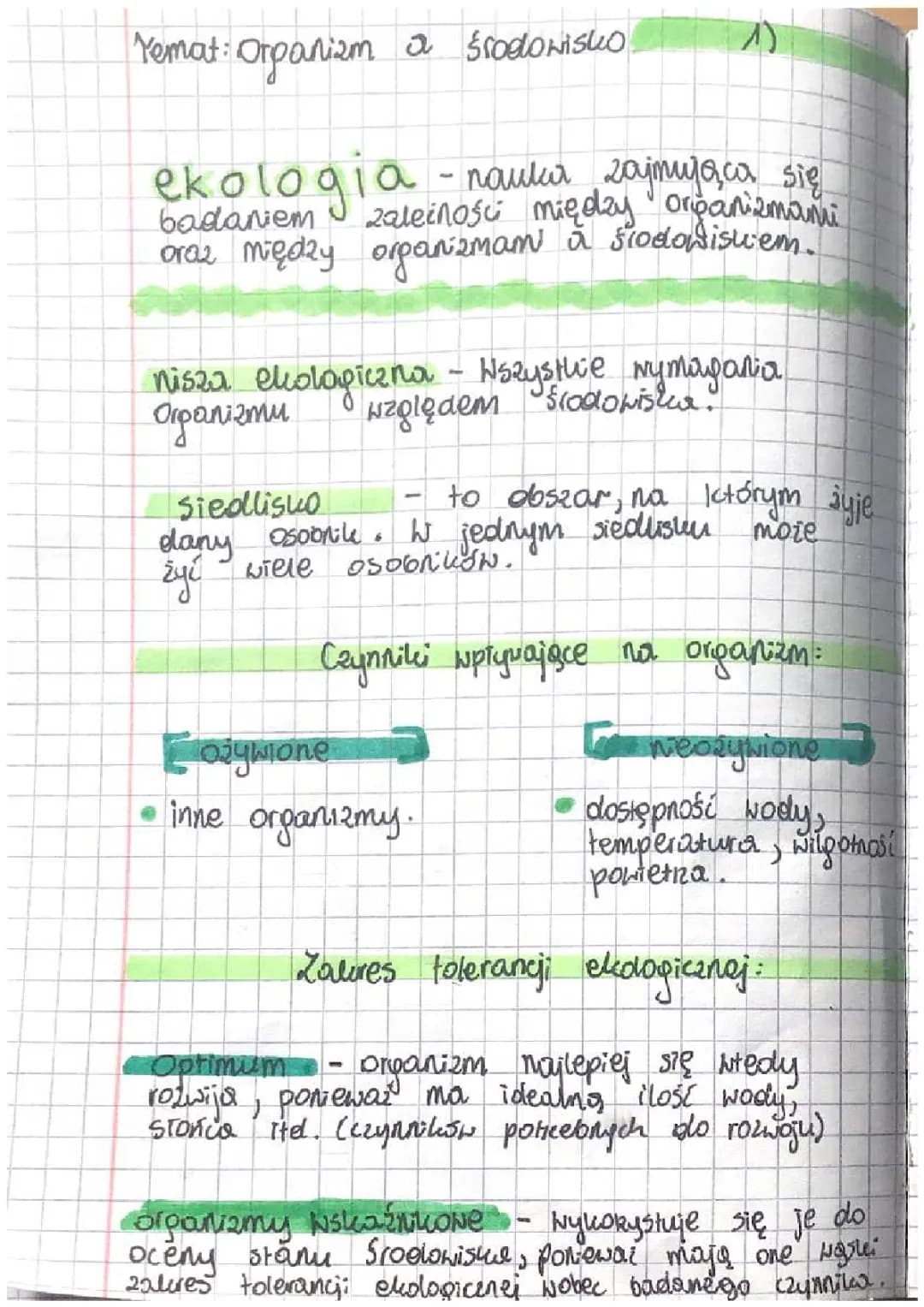 Organizm a środowisko