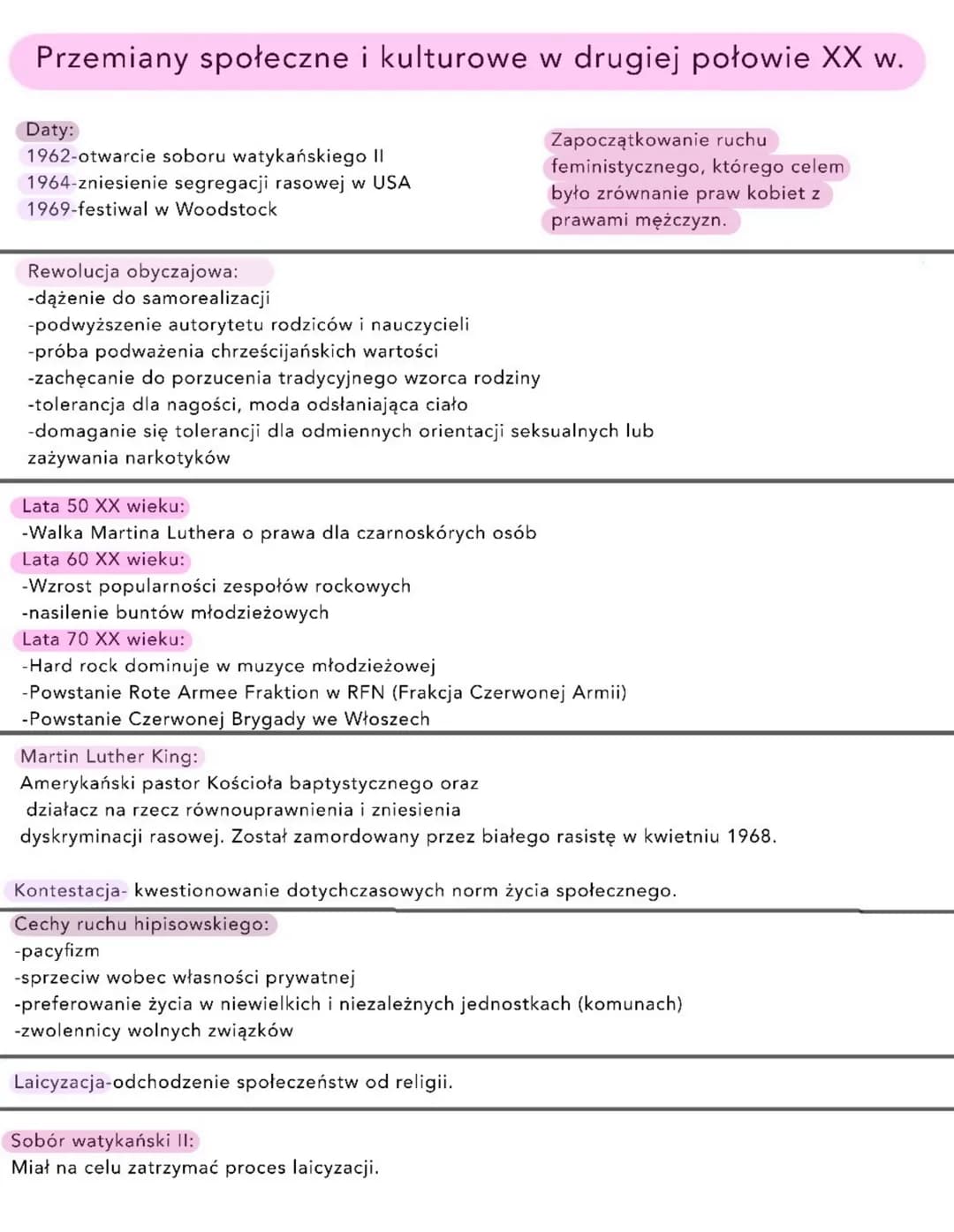 Przemiany Społeczne I Kulturowe W Drugiej Połowie 20 Wieku Przemiany społeczne i kulturowe 20 wieku: notatka i prezentacja o