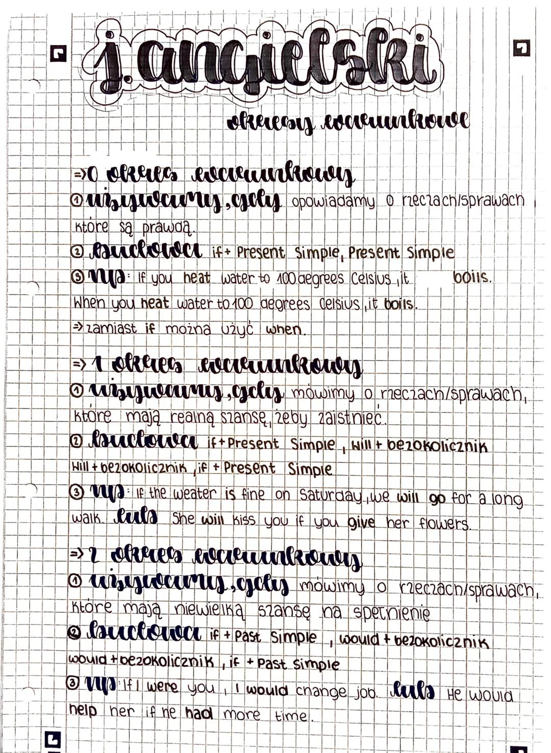 L
j.angielski
okrenees excrementowe
20 okres evcvankowy
Ⓒuriwanny, goly opowiadamy o rzeczach/sprawach
ktore są prawda.
Ⓒauclowat if+ Presen