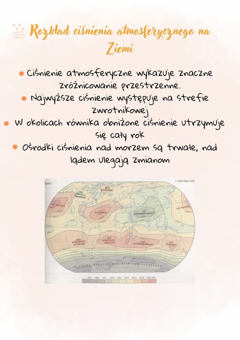 Ciśnienie Atmosferyczne
Ciśnienie atmosferyczne i jego zmiany
• Ciśnienie atmosferyczne to nacisk, który
powietrze wywiera na powierzchnię Z