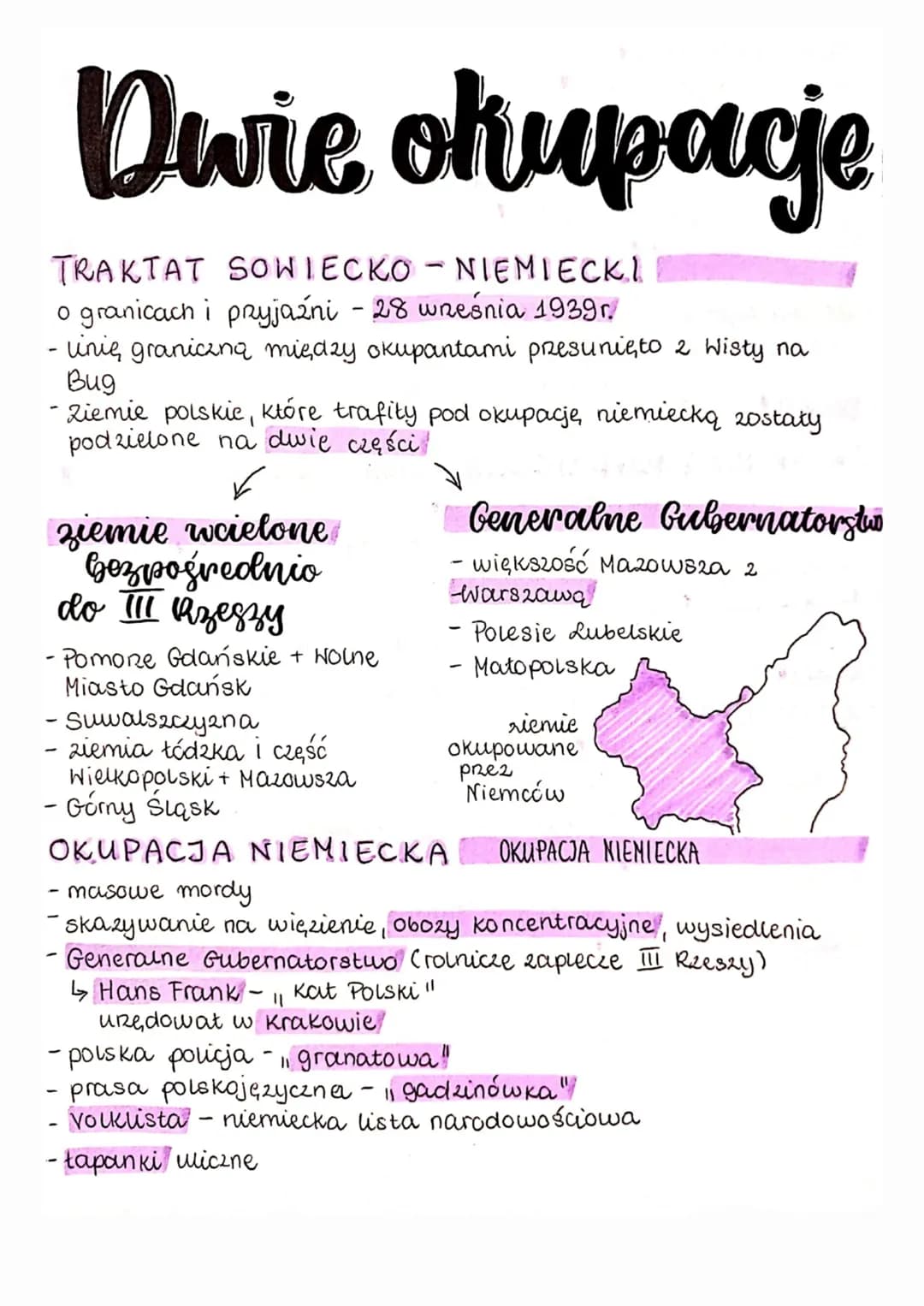 TRAKTAT
SOWIECKO-NIEMIECKI
o granicach i przyjaźni - 28 września 1939 r
- linię graniczną między okupantami przesunięto 2 Wisty na
Bug
-Ziem