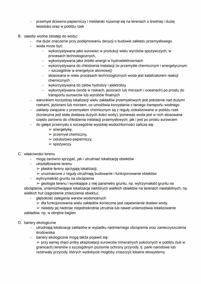 Temat: Czynniki lokalizacji przemysłu.
Czynniki lokalizacji przemysłu to warunki i motywy, które w pozytywny lub negatywny sposób oddziałują