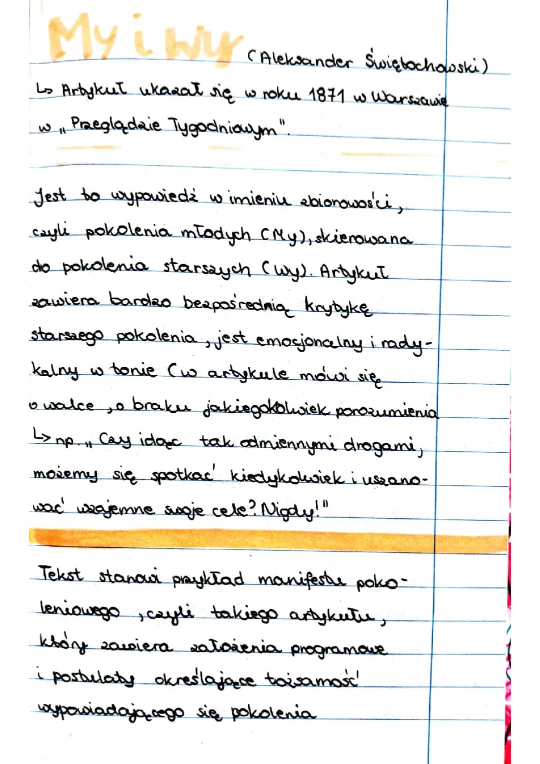 My i Wy Aleksander Świętochowski - Tekst, Interpretacja, PDF i Pozytywizm
