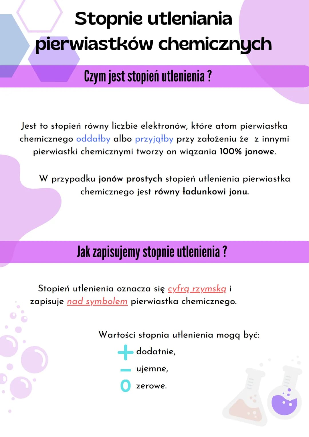 Stopnie utleniania
pierwiastków chemicznych
Czym jest stopień utlenienia?
Jest to stopień równy liczbie elektronów, które atom pierwiastka
c