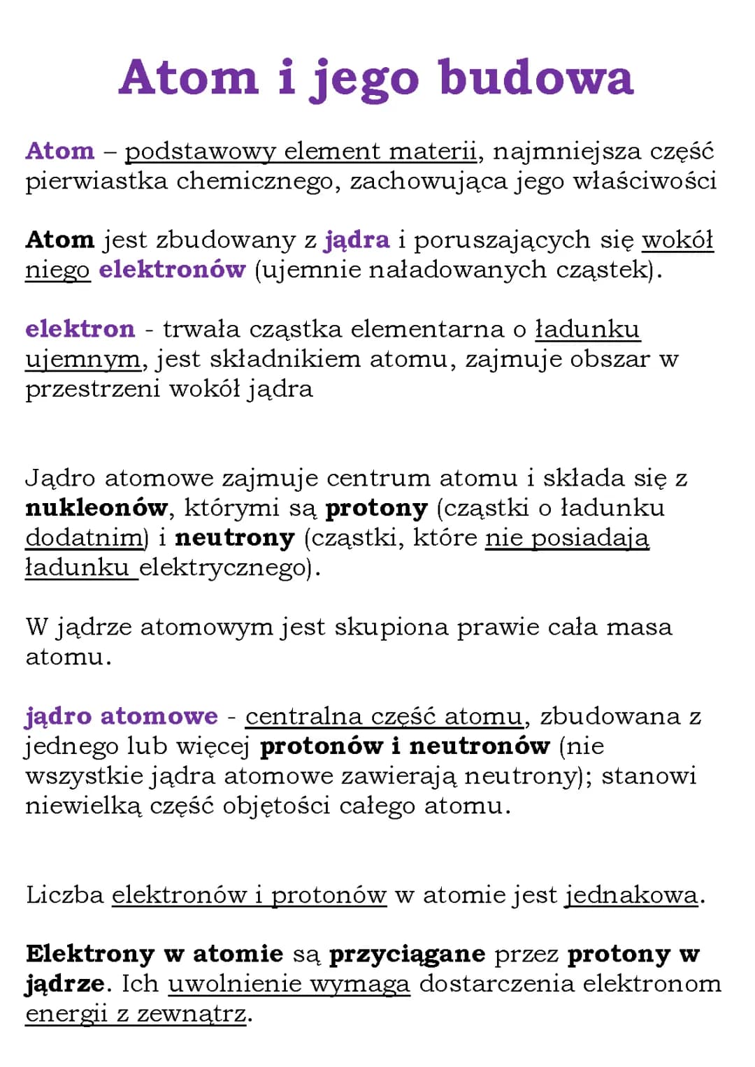 Atom i jego budowa