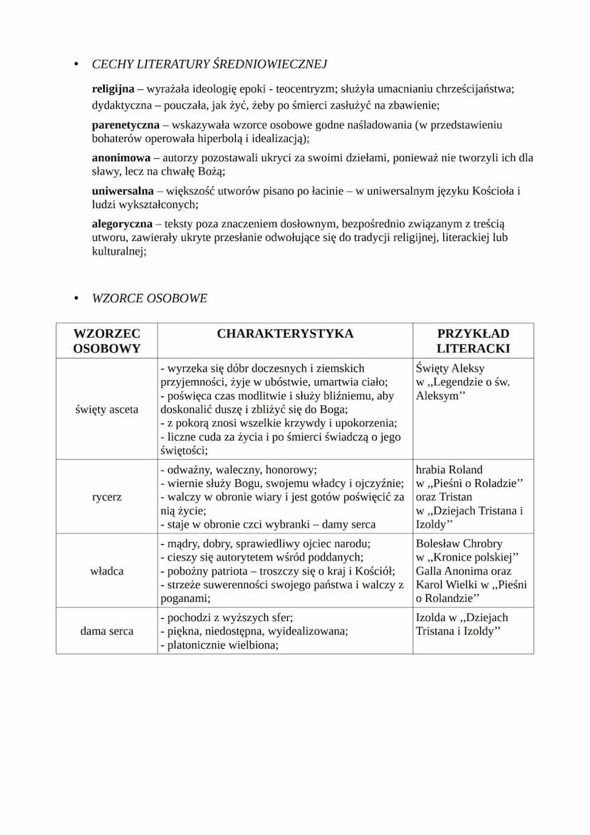 ●
●
ŚREDNIOWIECZE
NAZWA EPOKI
została wymyślona przez włoskich humanistów renesansowych i początkowo miała
negatywny wydźwięk; postrzegano j