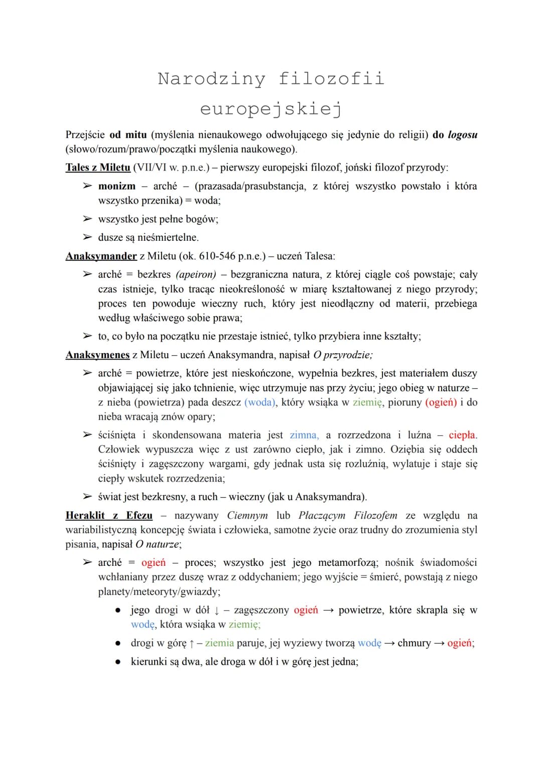 Narodziny filozofii
europejskiej
Przejście od mitu (myślenia nienaukowego odwołującego się jedynie do religii) do logosu
(słowo/rozum/prawo/