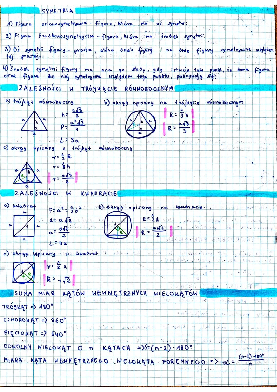 KATY
1) Kąt wklęsły to
2) кат Нурикту to
oraz kąt pełny (360°).
3) Kąty wierzchołkowe.
a
b
x
B
B
2x
4) Kąty przyległe - dwa kąty, które mają