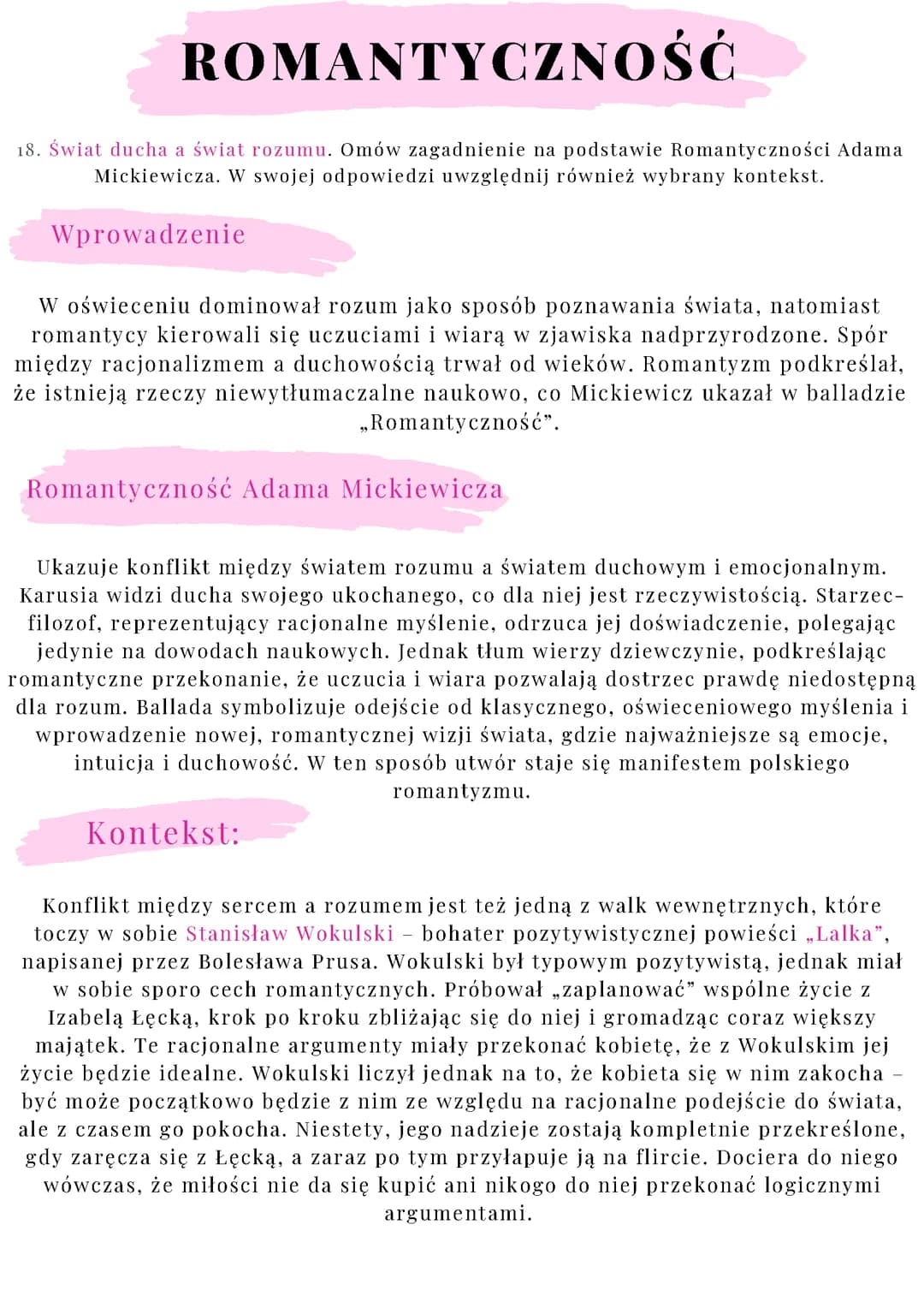 Pytania jawne matura 2025 Romantyczność Ballady