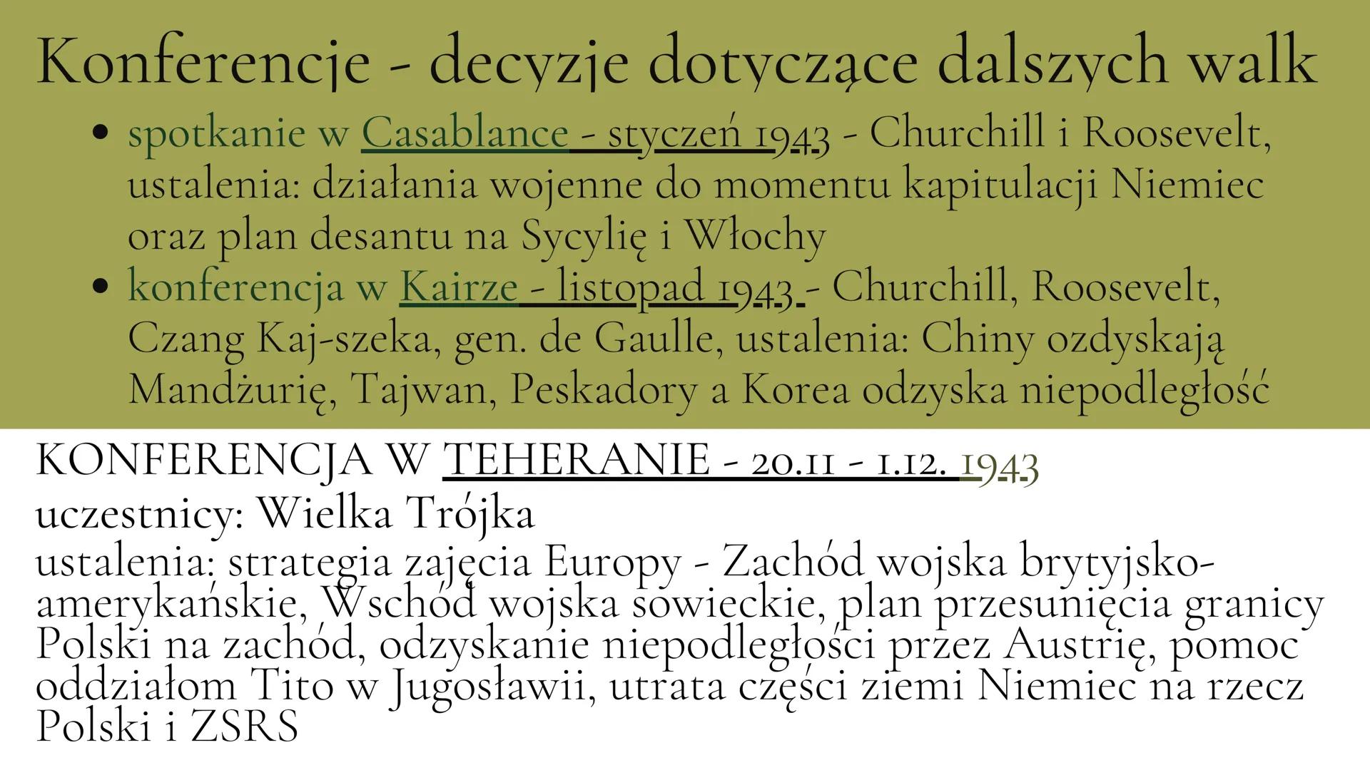 Droga do
zwycięstwa
0
A
Wielka Trójka
Stalin - ZSRS
Roosevelt - USA
Churchill-
Wielka Brytania Kształtowanie się 1940-Wielka Brytania - wspa