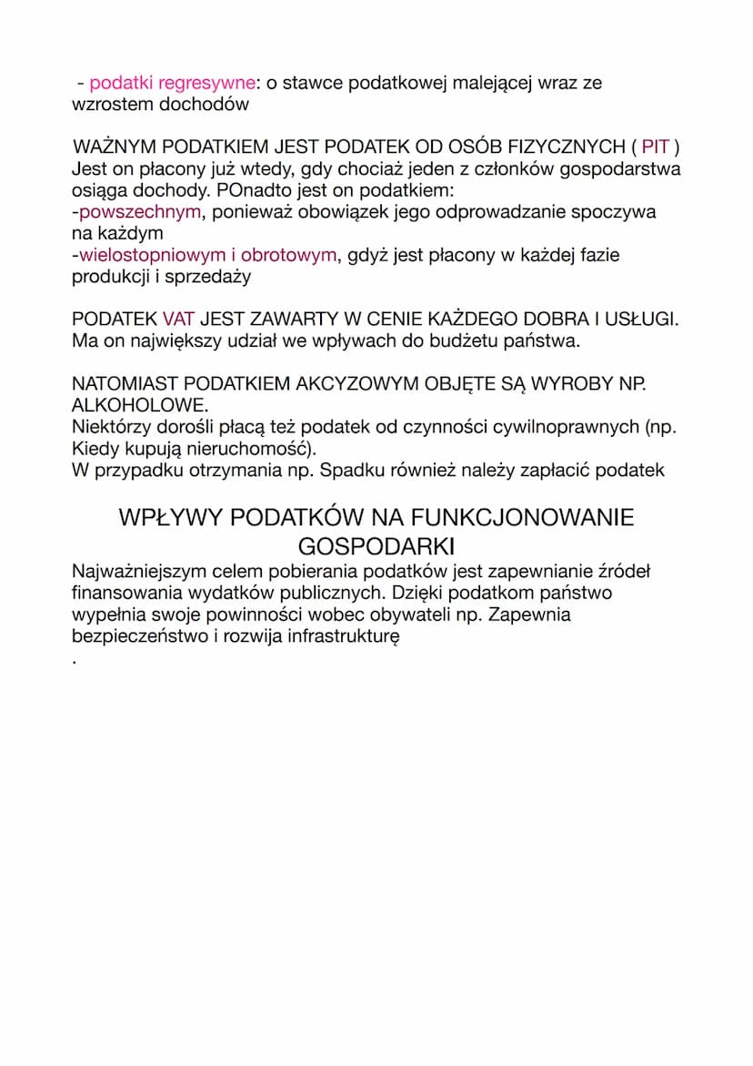 PODATKI
Podatki - to obowiązkowe, bezzwrotne świadczenia
pieniężne pobierane przez państwo lub inne uprawnione do
tego instytucje publiczne.