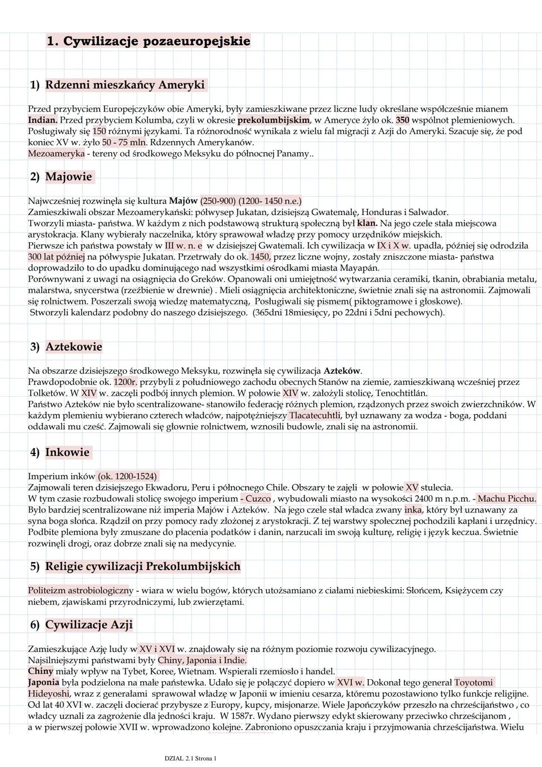 Cywilizacje pozaeuropejskie 