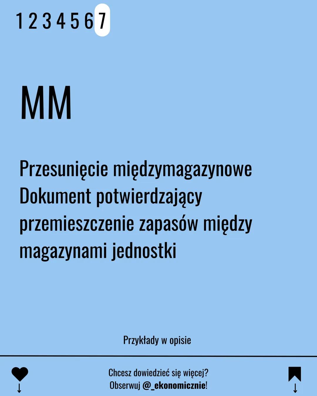 # 1 2 3 4 5 6 7

EKA.04

DOKUMENTY
MAGAZYNOWE

Chcesz dowiedzieć się więcej?
Obserwuj @_.ekonomicznie! 1234567
↑
PZ
Przyjęcie zewnętrzne
Dok