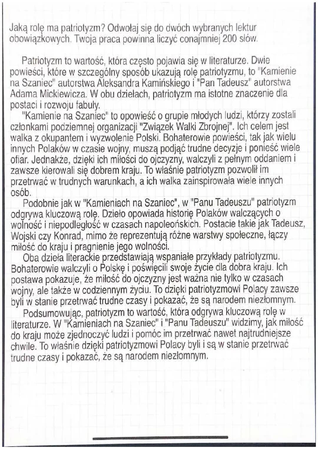 Przykładowa rozprawka, e8 powtórka