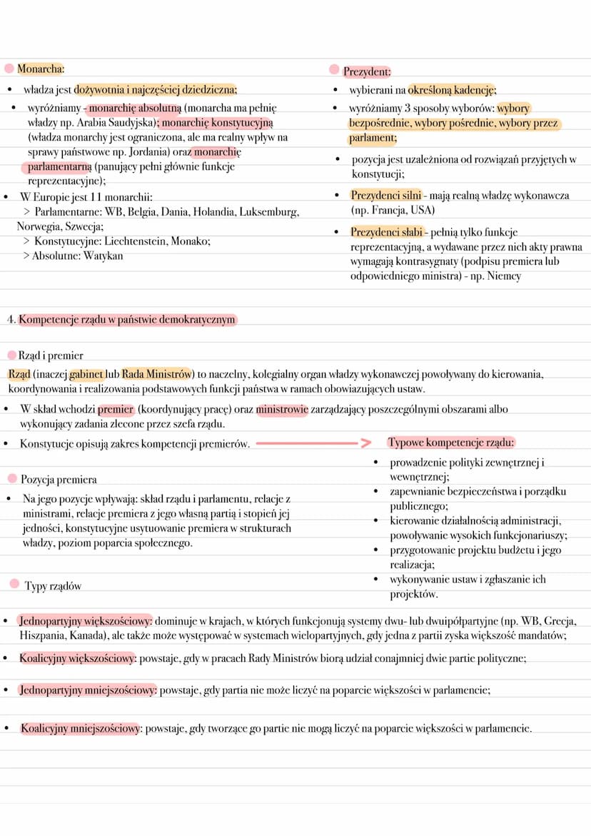 Modele ustrojowe państw demokratycznych
1. System polityczny - całokształt organów państwowych, partii politycznych oraz innych uczestników 