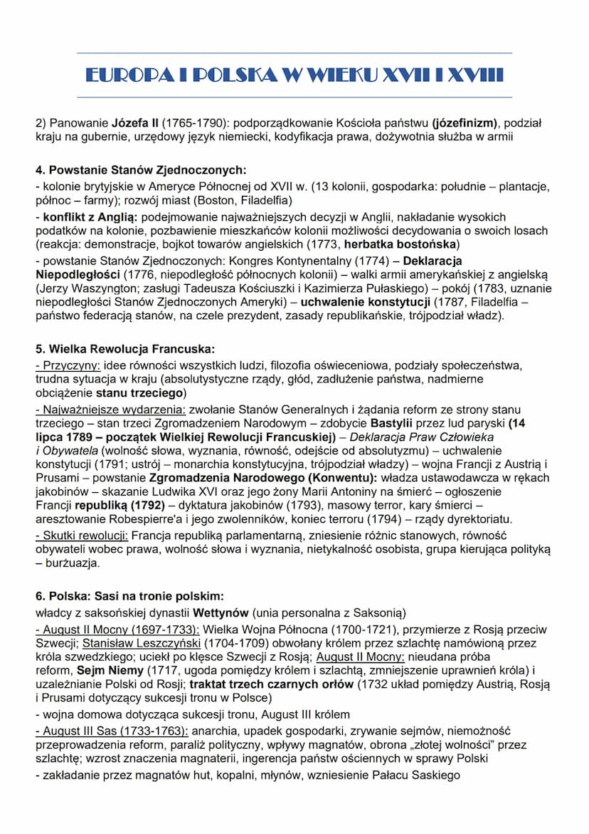 EUROPA I POLSKA W WIEKU XVII I XVIII
Europa w XVII wieku
Ważne pojęcia:
Społeczeństwo Anglii w I poł. XVII w. - burżuazja i tzw. nowa szlach