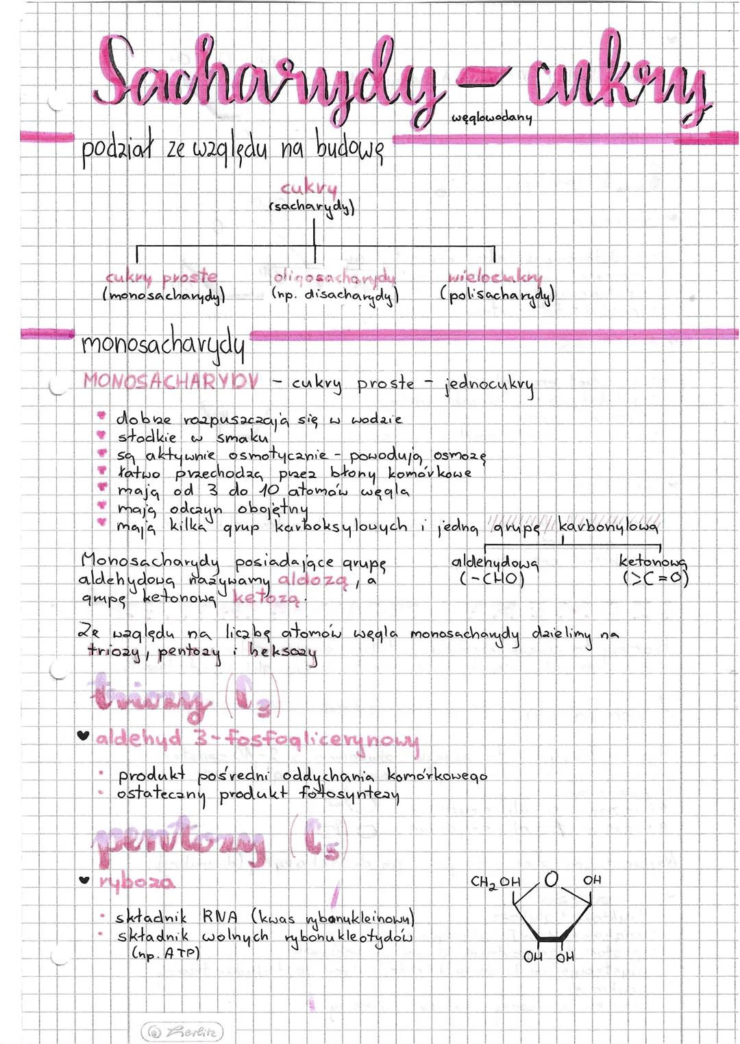 Sacharydy-cukry
podział
ze względu na budowę
cukry
(sacharydy)
cukry proste
(monosacharydy)
monosacharydy
Toligosacharydy
wieloemkry
(np. di