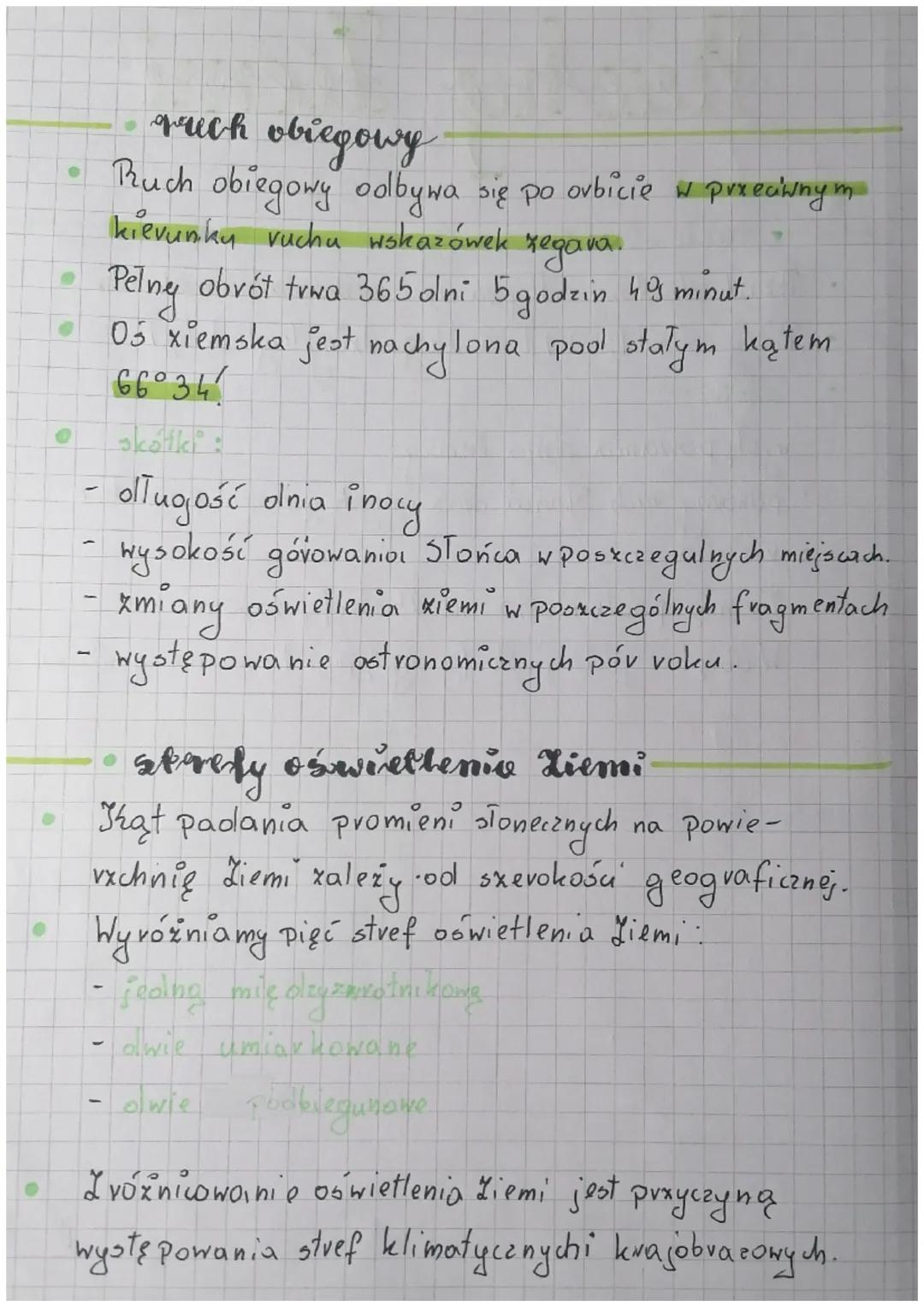 Pruchy Fierni
nech obrotowy
Ruch obrotowy odbywa się z rachoolu na wschool..
Pelny obrót (360°) trwa 24 godziny lczyli dobę)
Lokatki:
- wyst