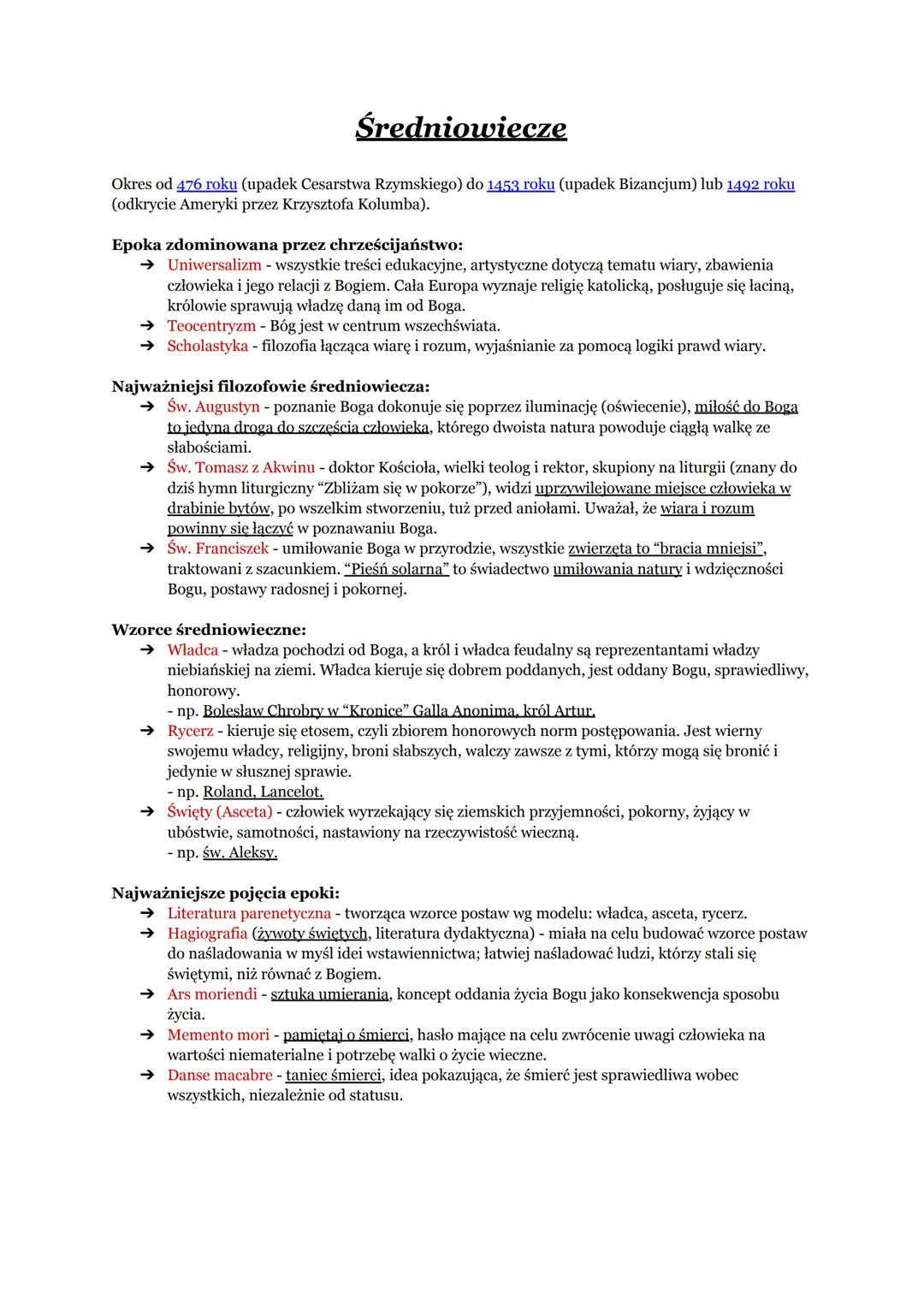 Średniowiecze - język polski