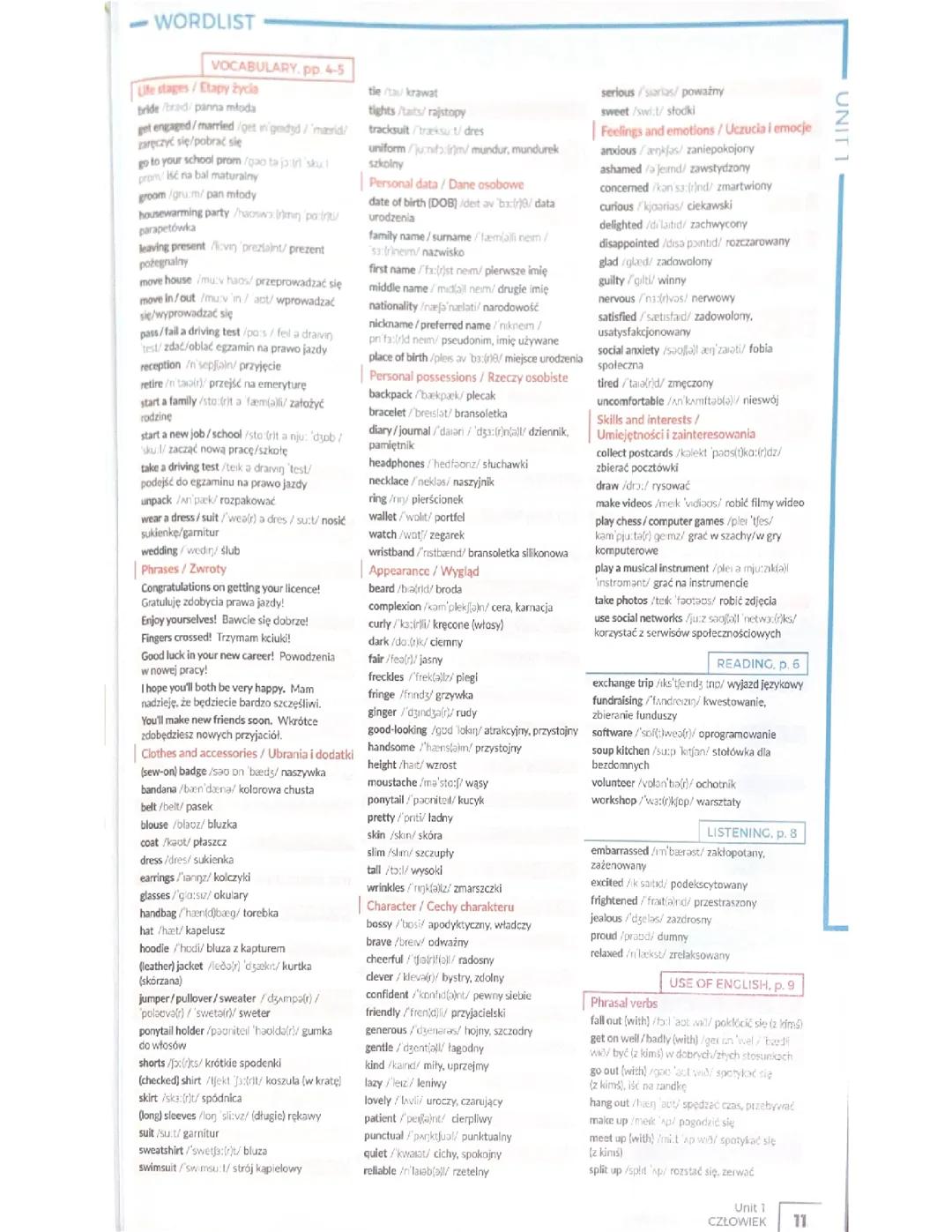 Repetytorium z angielskiego – Wordlist