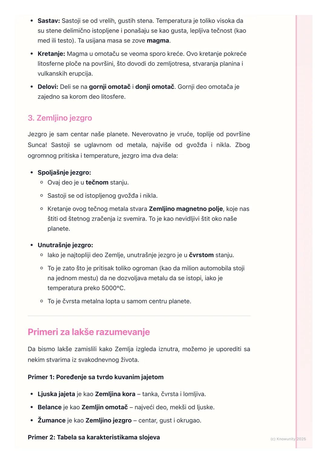 # Unutrašnja građa Zemlje

Uvod u građu Zemlje

Naša planeta Zemlja nije samo velika lopta od stene. Iznutra je sastavljena od
različitih sl