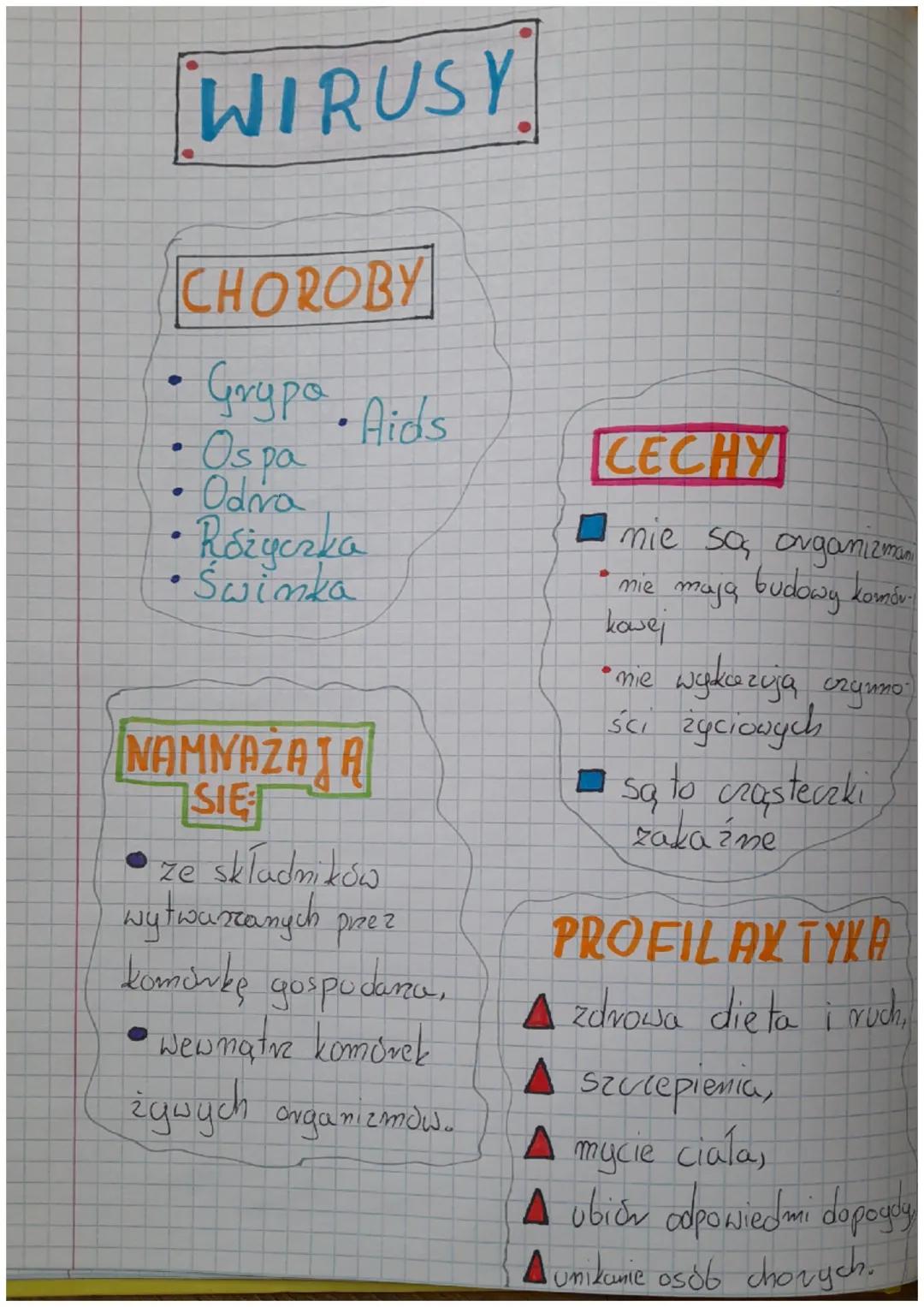 # WIRUSY

CHOROBY
* Grypa. Aids
* Os pa
* Odiva
* Różyczka
* Świnka

NAMNAŻAJA
SIET
* ze składników
wytwarzanych prez
komórkę gospodarza,
* 