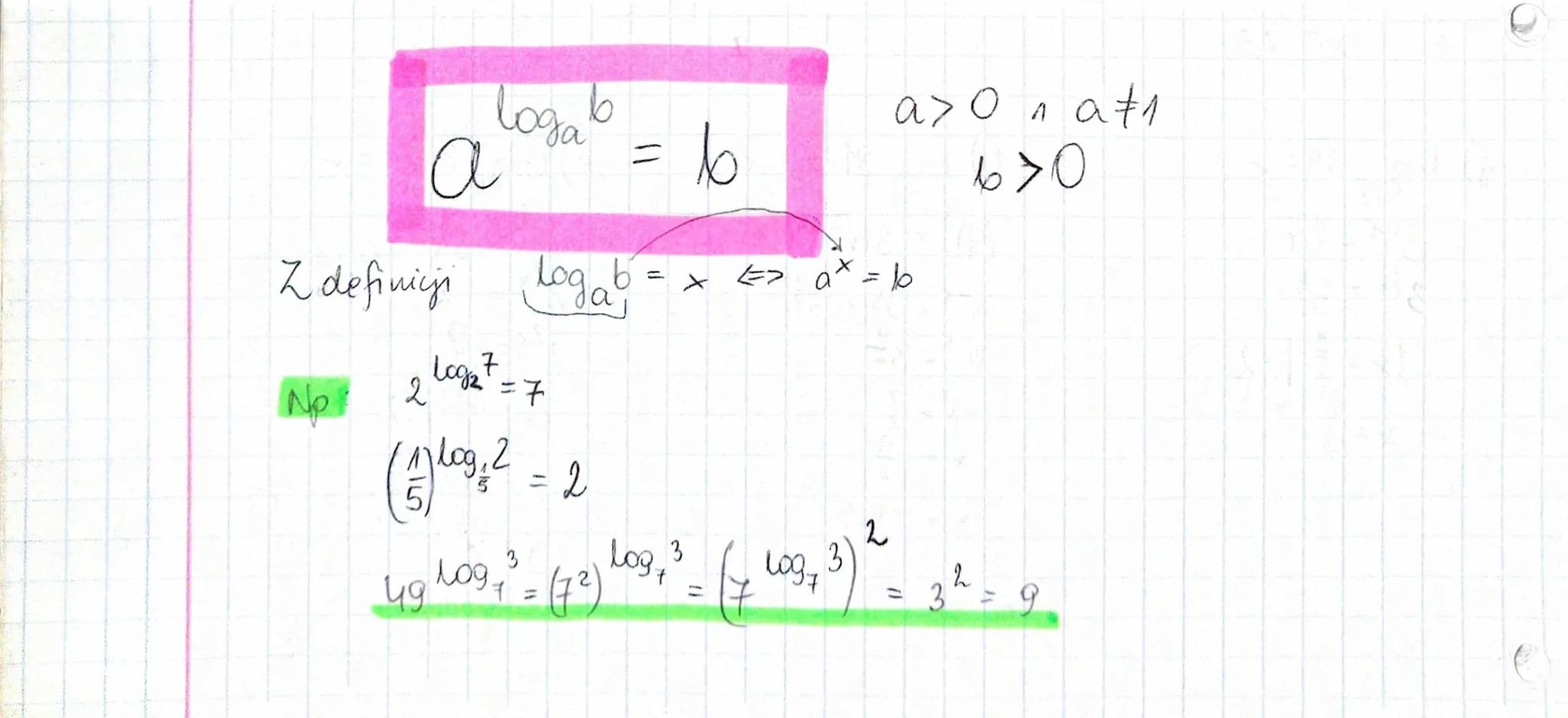 42=16
82=64
? = 12
u
3 = 15
Log b
Np:
4x = 16 <=> x = 4² => x = 2
=>
x = 2
8 * = 64 <=> 8x = 8²
4x = 12
3* = 15
X
Def:
Logarytmem z dodatnie