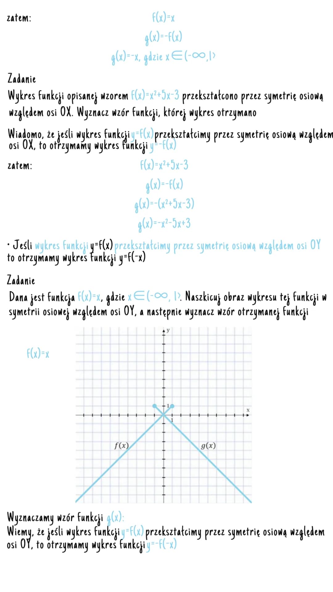Symetria osionla
względem osi ox i by
• Symetria osiową względem prostej 1. nazywamy przekształcenie geometryczne, w
którym każdemu punktowi