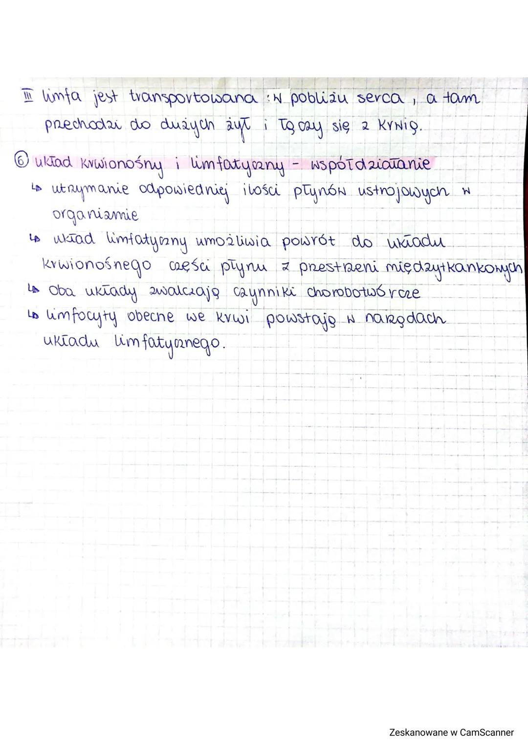 UKŁAD
LIMFATYCZNY
ⒸukTad limfatyczny:
4 otwarty - nie tworzy zamkniętego systemu naczyń
I brak pompy (takiej jak serce)
is transportuje prze