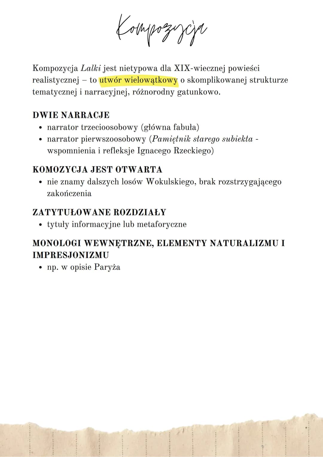 LALKA
Bolesław Prus ●
O utworze
epoka: pozytywizm
●
gatunek: powieść
realistyczna
panorama społeczeństwa
wydana jako książka:
1890 r.
język 